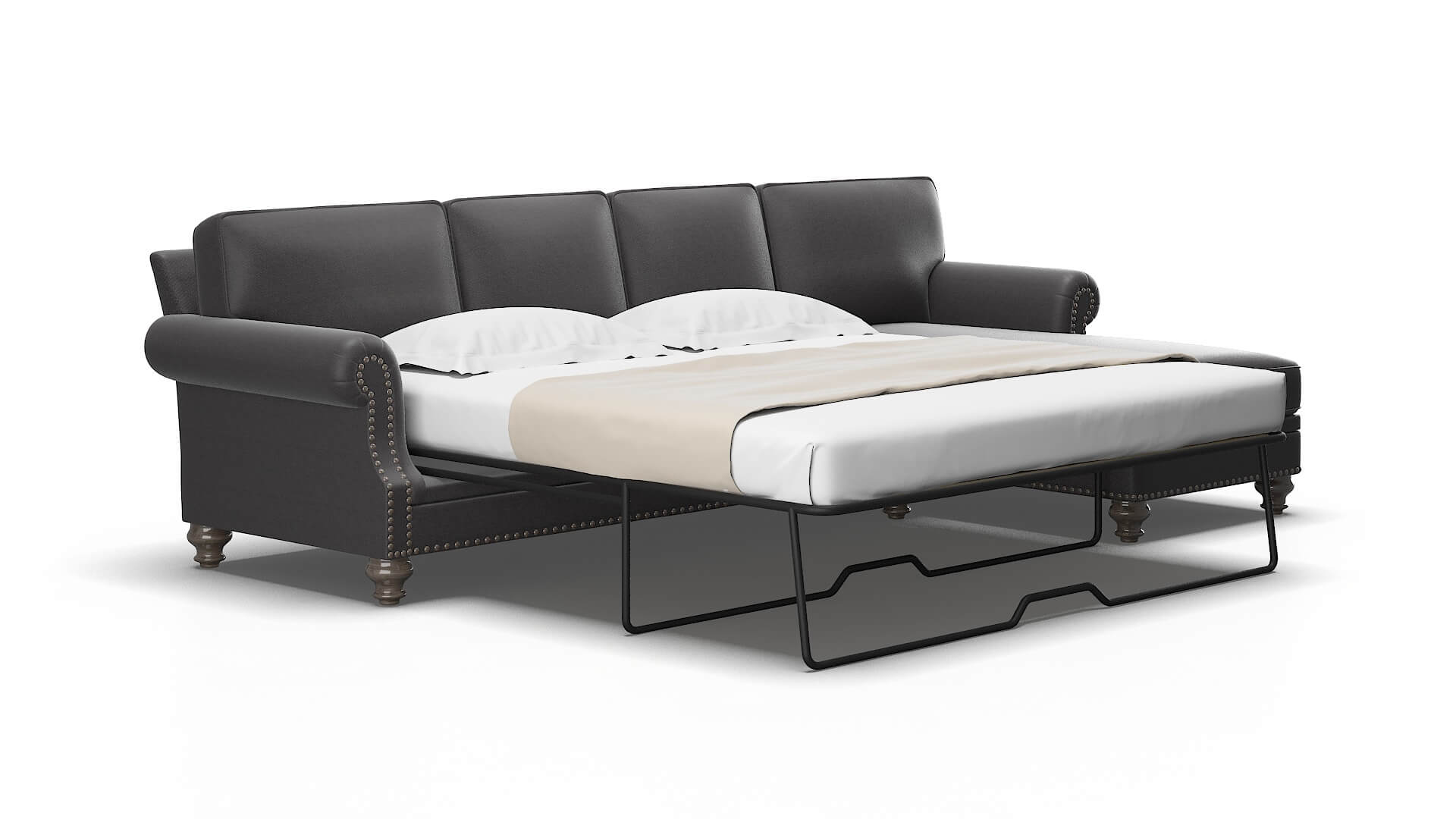 Rotterdam Catalina Charcoal Panel Sleeper espresso legs 2