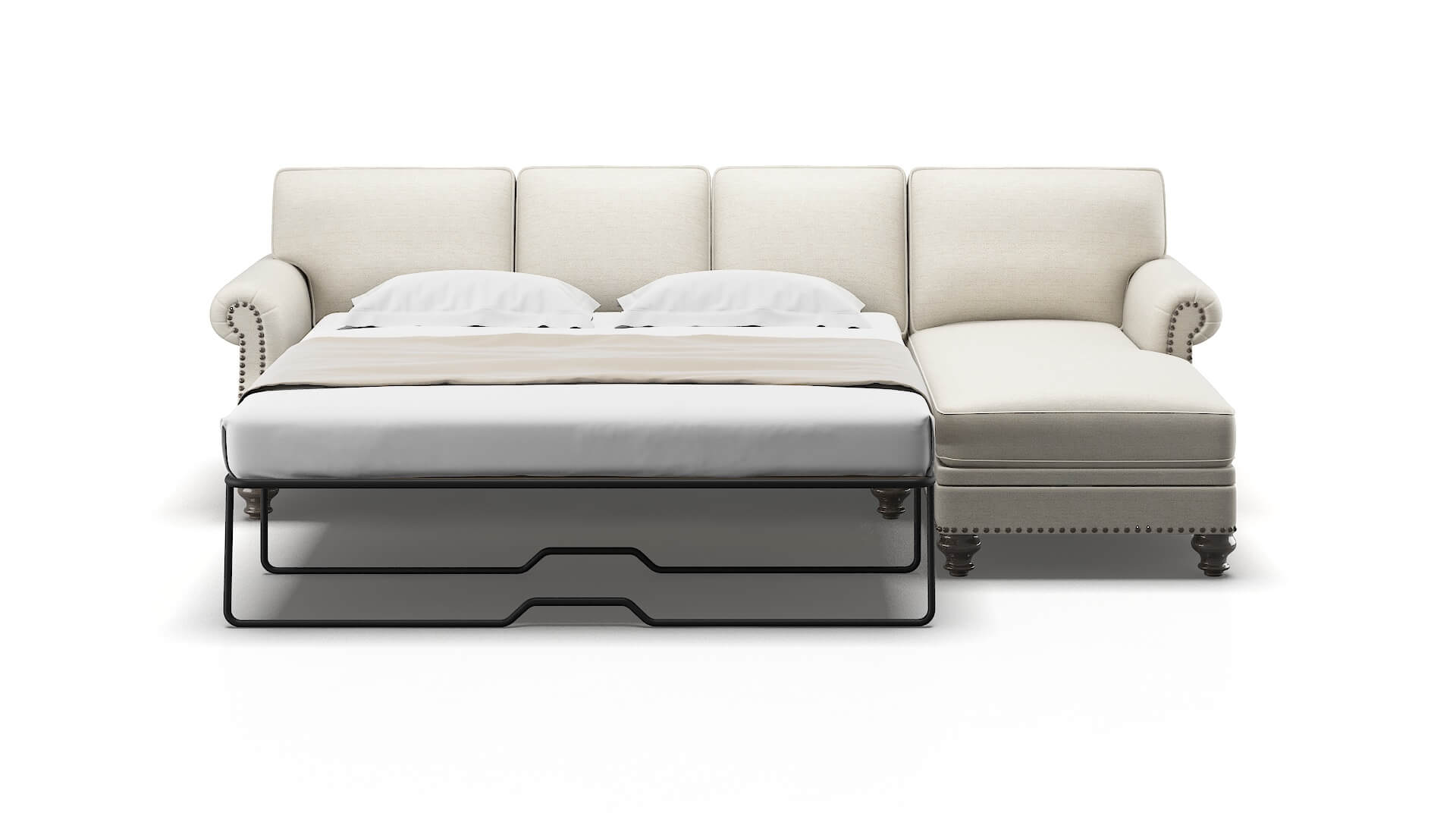 Rotterdam Catalina Linen Panel Sleeper Espresso legs 1