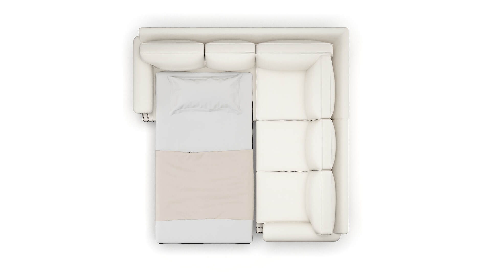 Rotterdam Chance Bone Sectional Sleeper Espresso legs 3