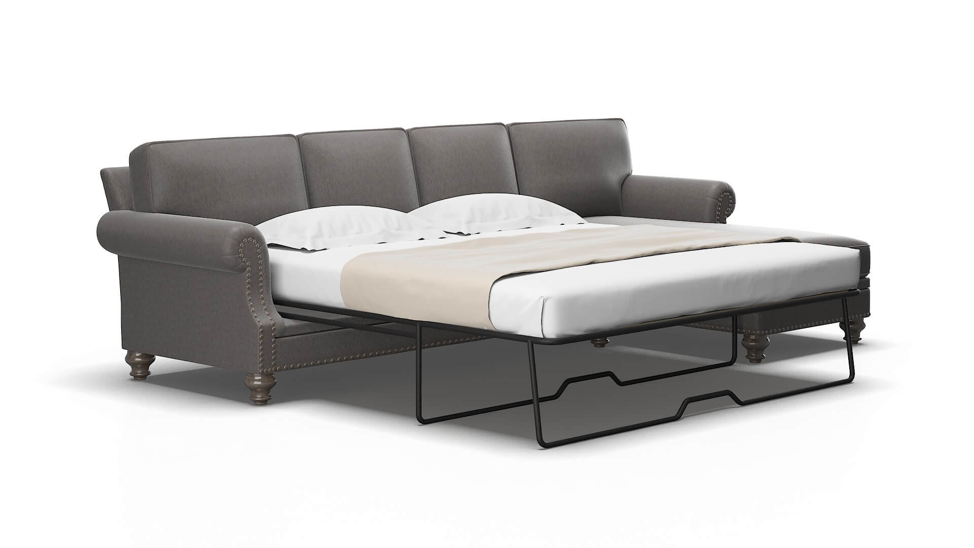 Rotterdam Cosmo Charcoal Panel Sleeper Espresso legs 2