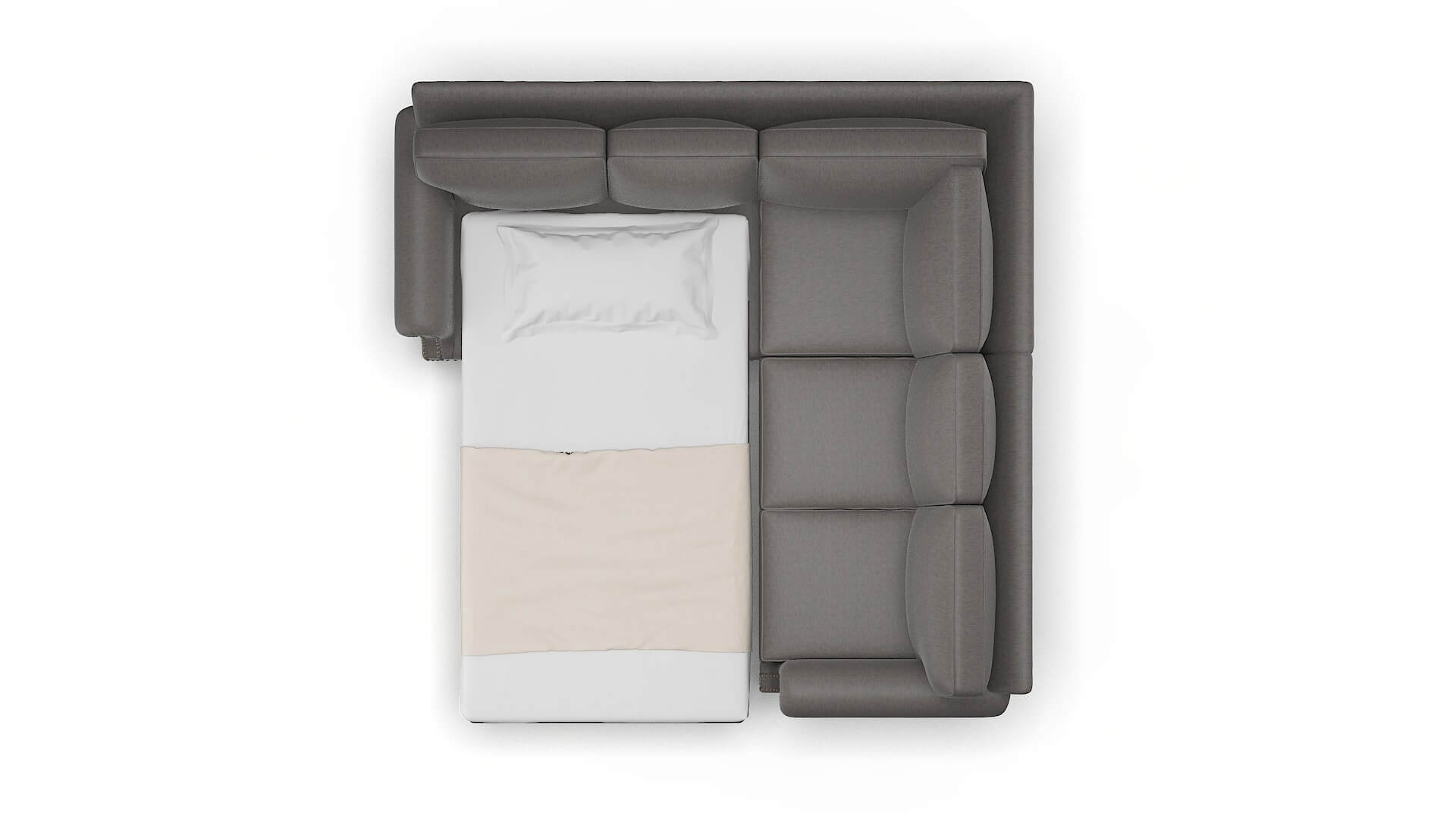 Rotterdam Cosmo Charcoal Sectional Sleeper Espresso legs 3