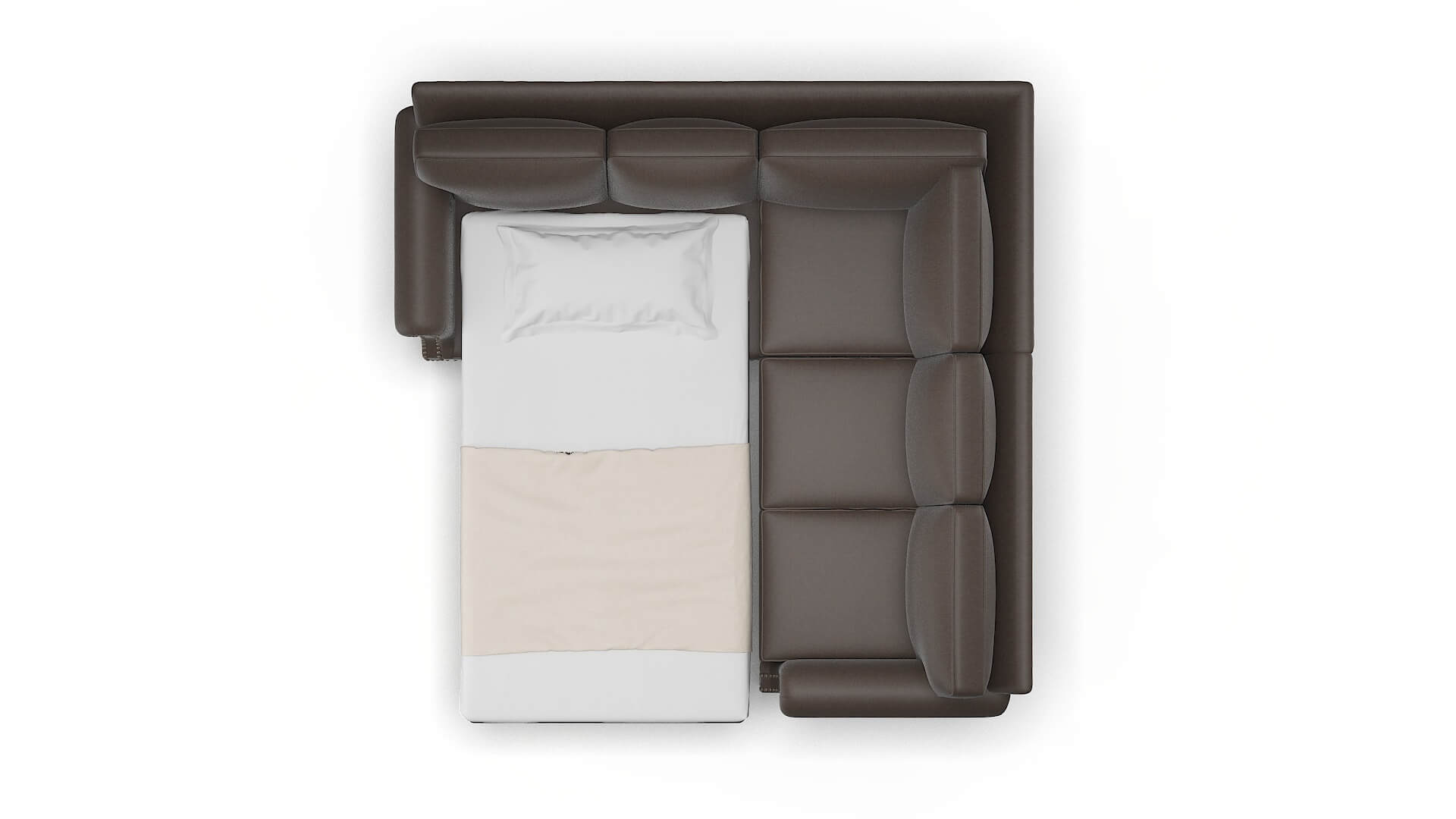 Rotterdam Cosmo Chocolate Sectional Sleeper Espresso legs 3