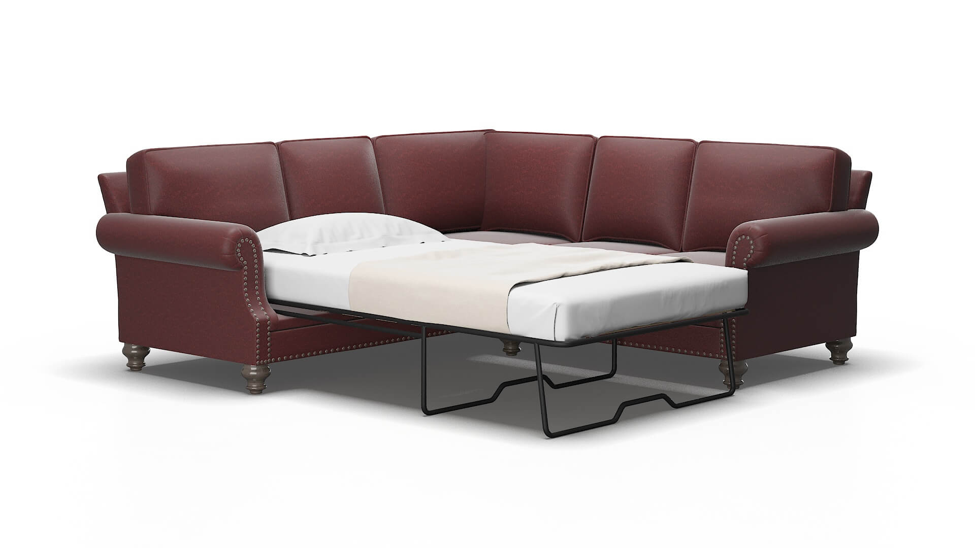 Rotterdam Derby berry Sectional sleeper Espresso Legs  2