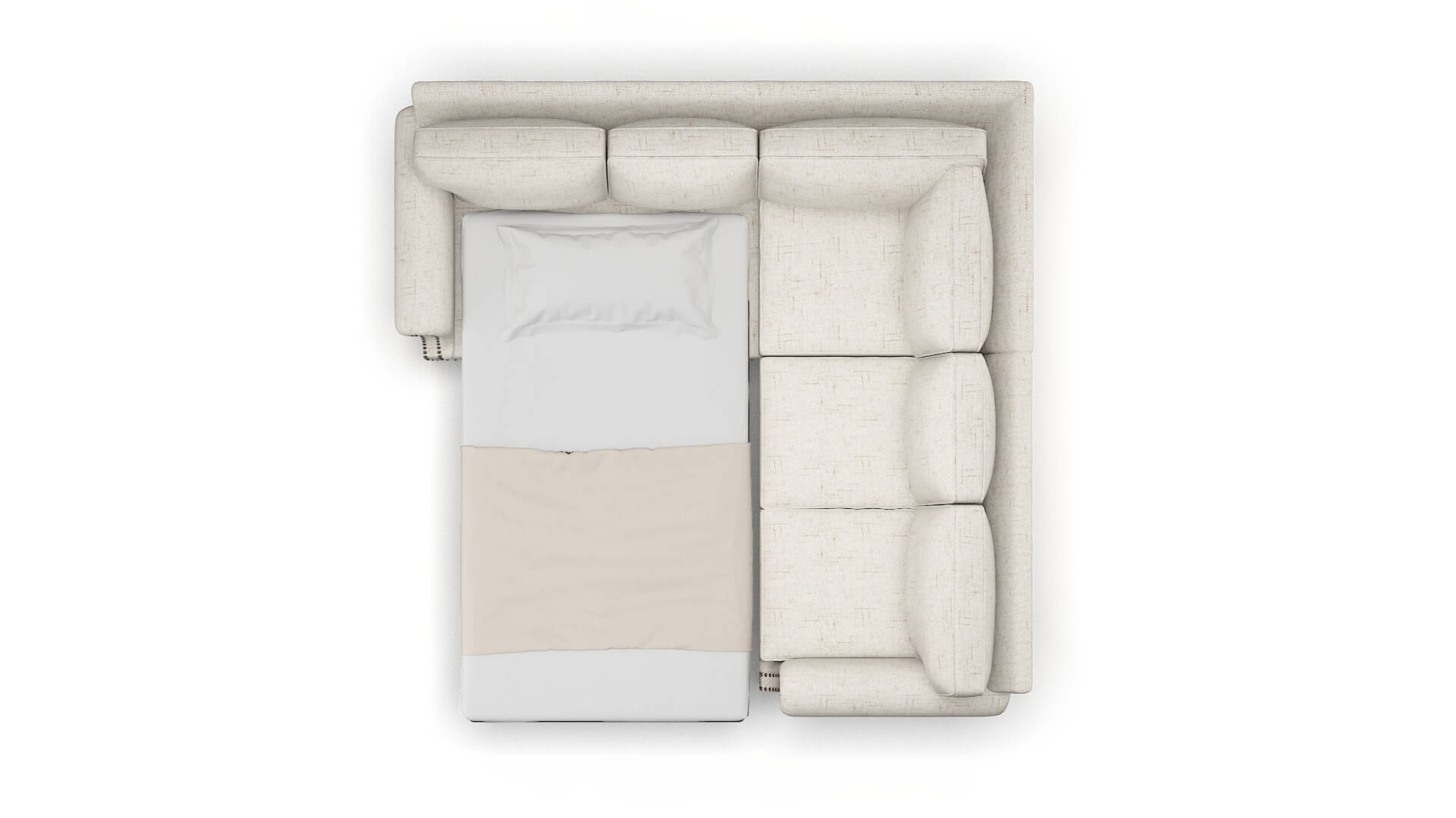 Rotterdam Derby Taupe Sectional Sleeper Espresso legs 3