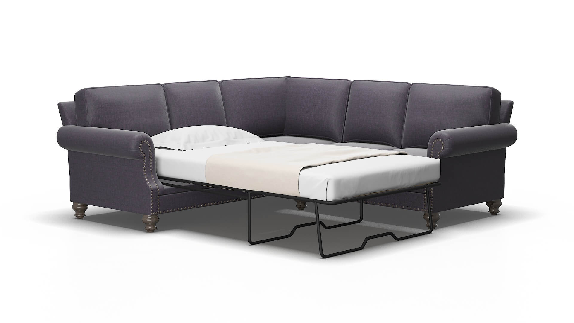 Rotterdam Durham ink Sectional sleeper Espresso Legs  2