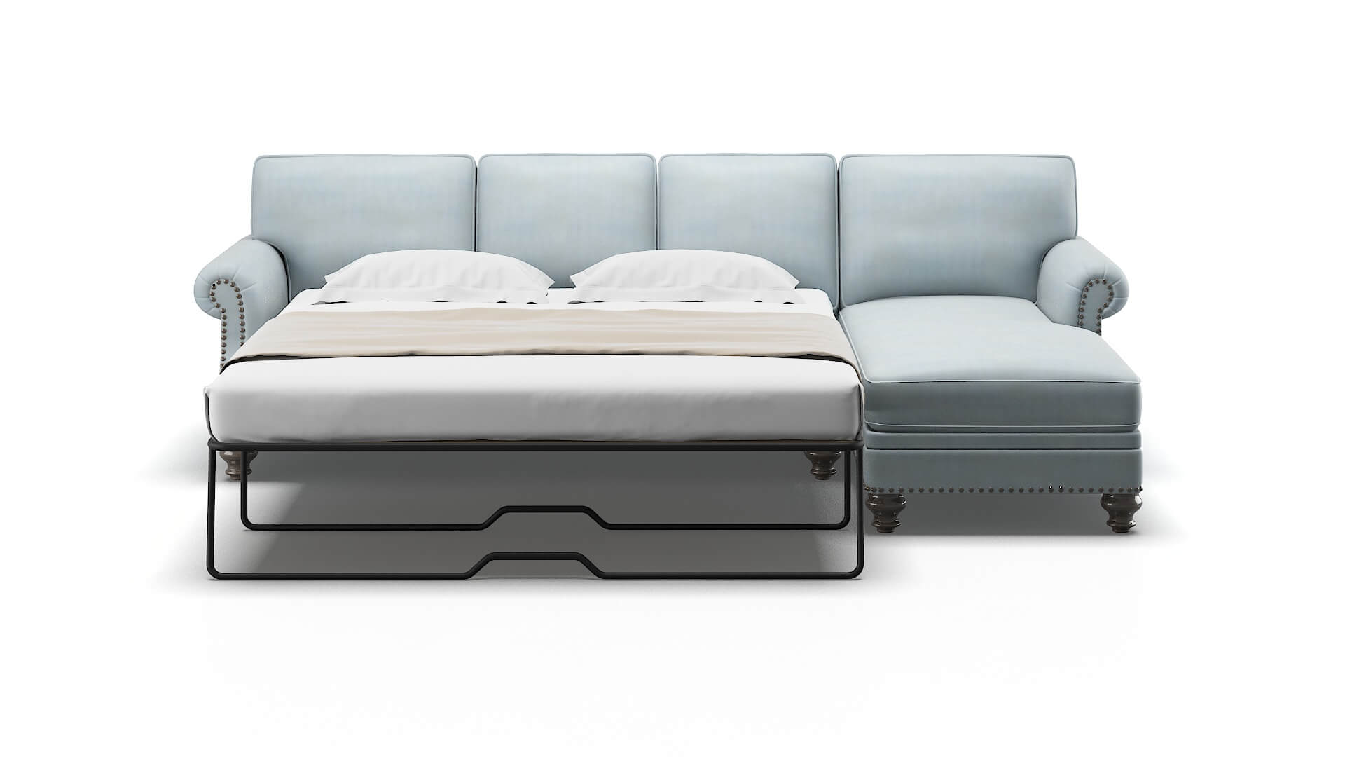 Rotterdam Hathaway Aqua Panel Sleeper Espresso legs 1