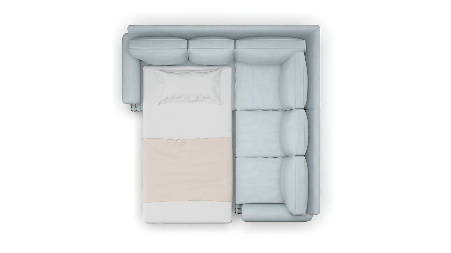 Rotterdam Hathaway Aqua Sectional Sleeper Espresso legs 3