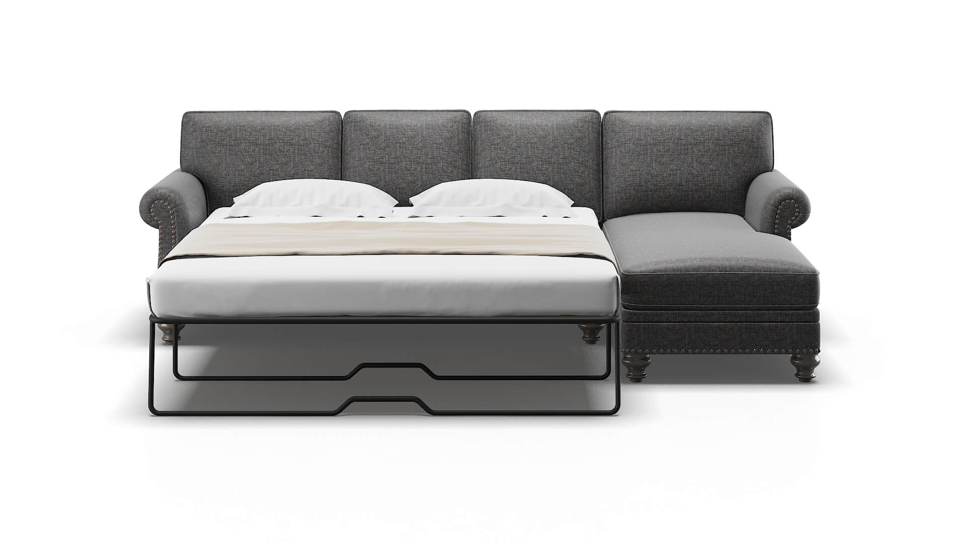 Rotterdam Insight Charcoal Panel Sleeper Espresso legs 1