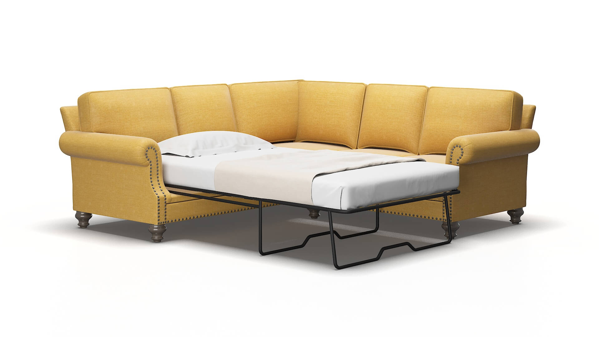 Rotterdam Insight citronella Sectional sleeper Espresso Legs  2