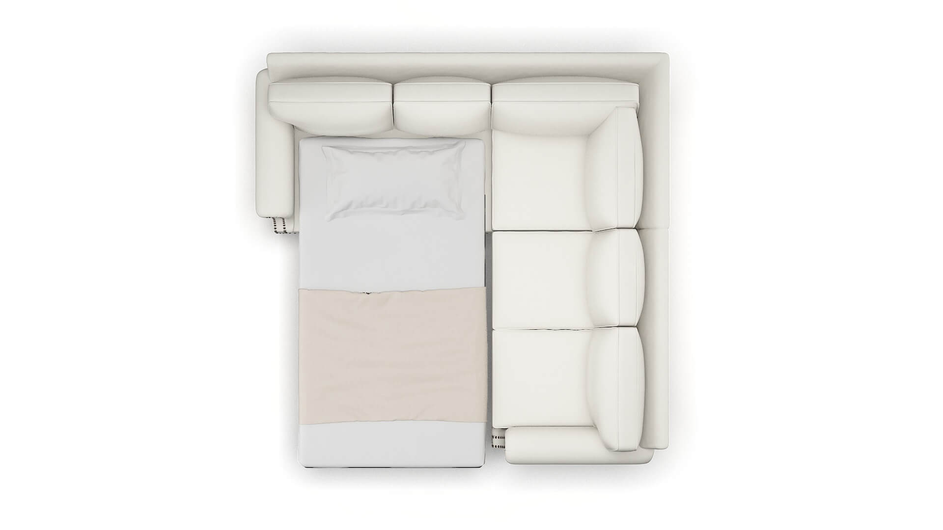 Rotterdam Keylargo Oatmeal Sectional Sleeper Espresso legs 3