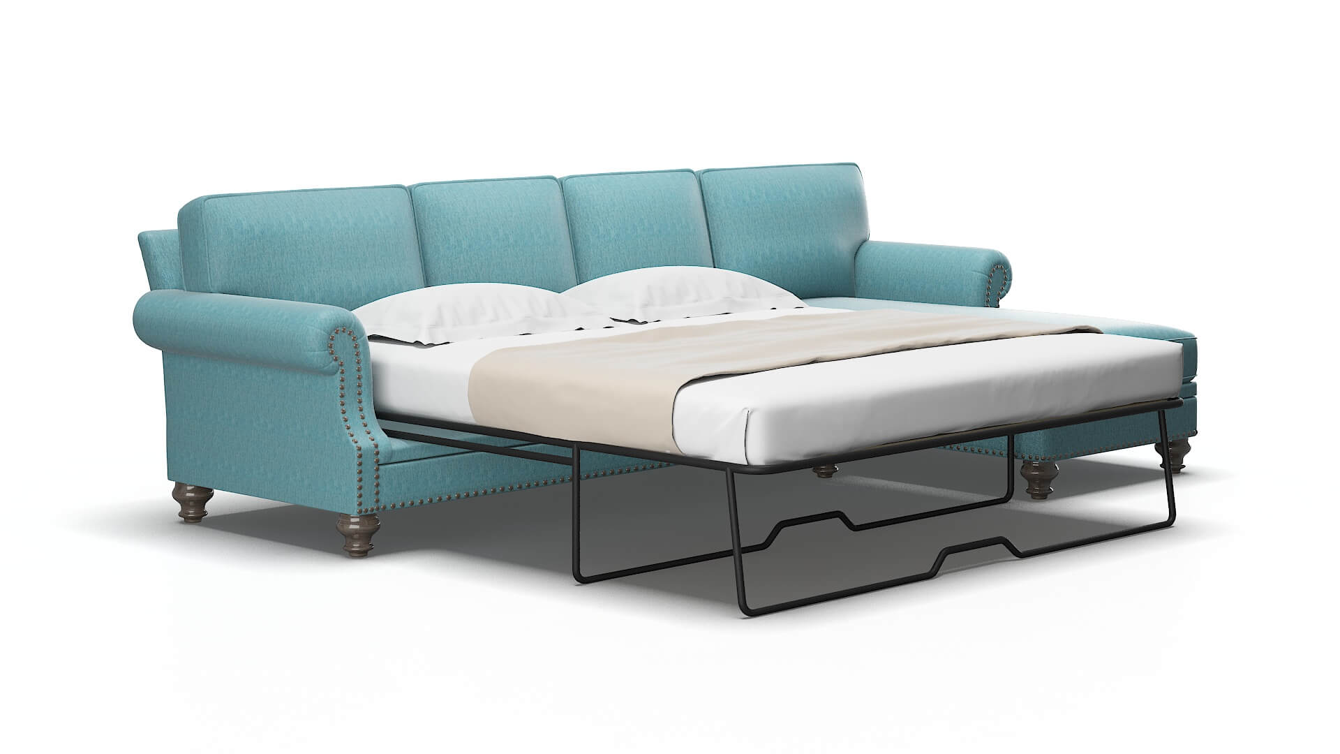 Rotterdam Lana peacock Panel sleeper Espresso Legs  2