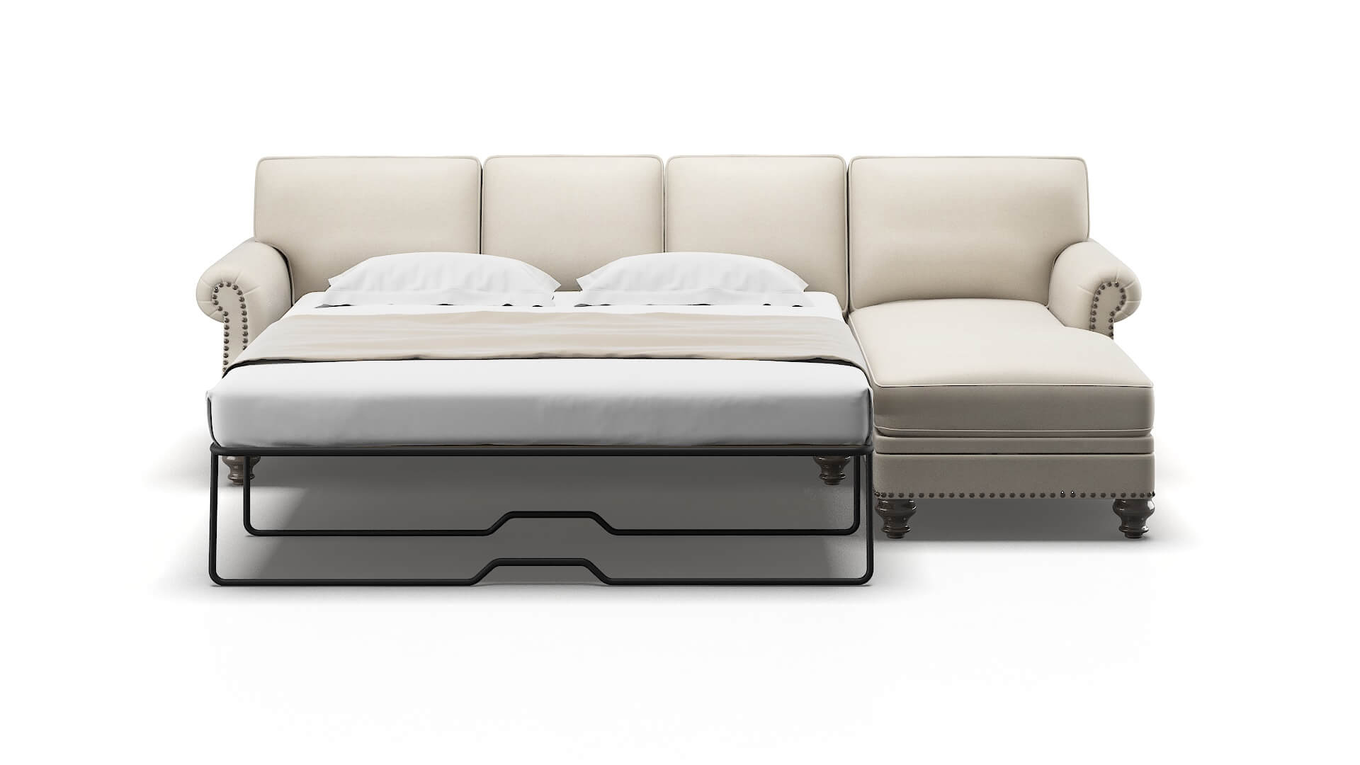 Rotterdam Malibu Linen Panel Sleeper Espresso legs 1