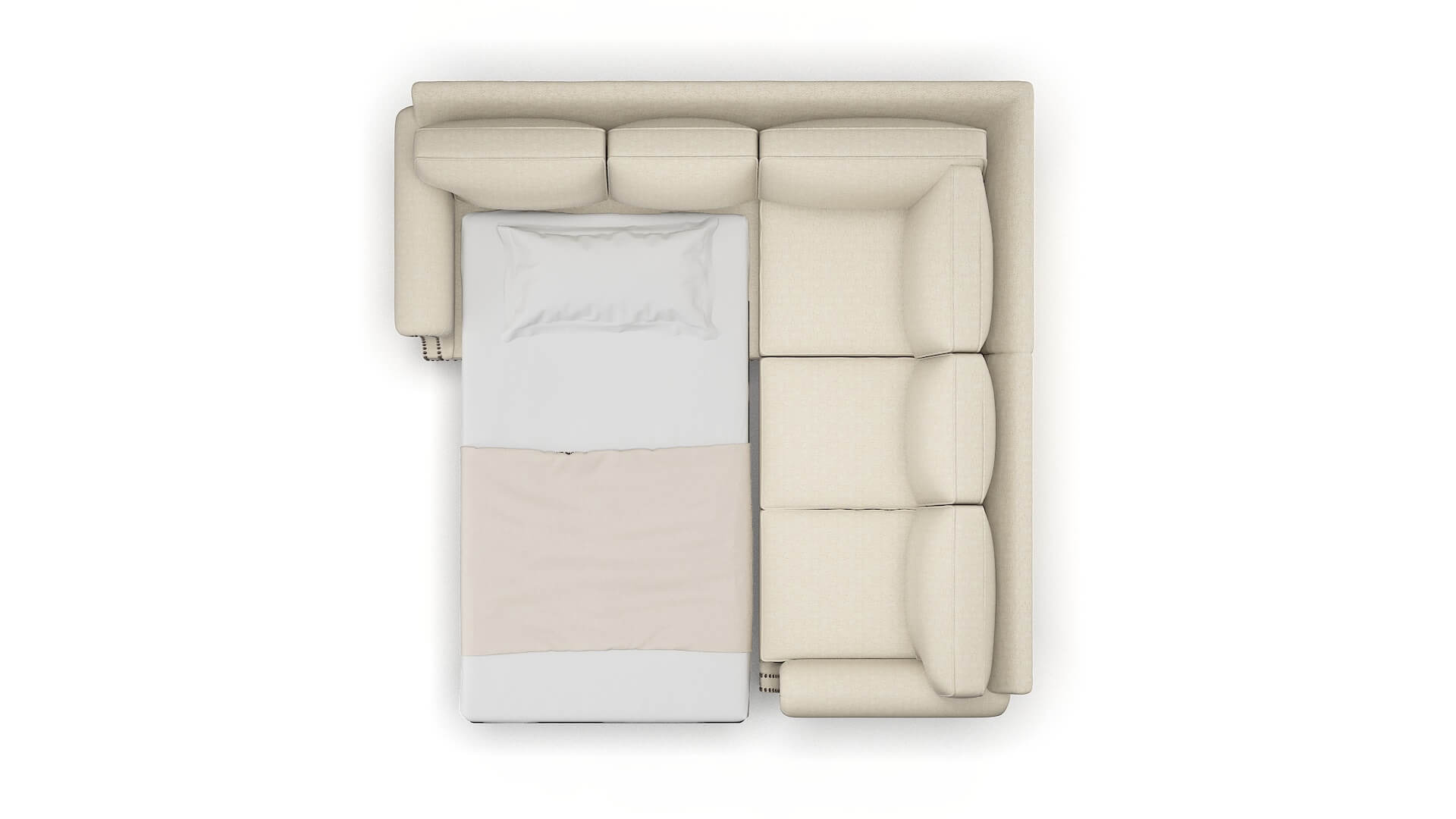 Rotterdam Malibu Sand Sectional Sleeper Espresso legs 3