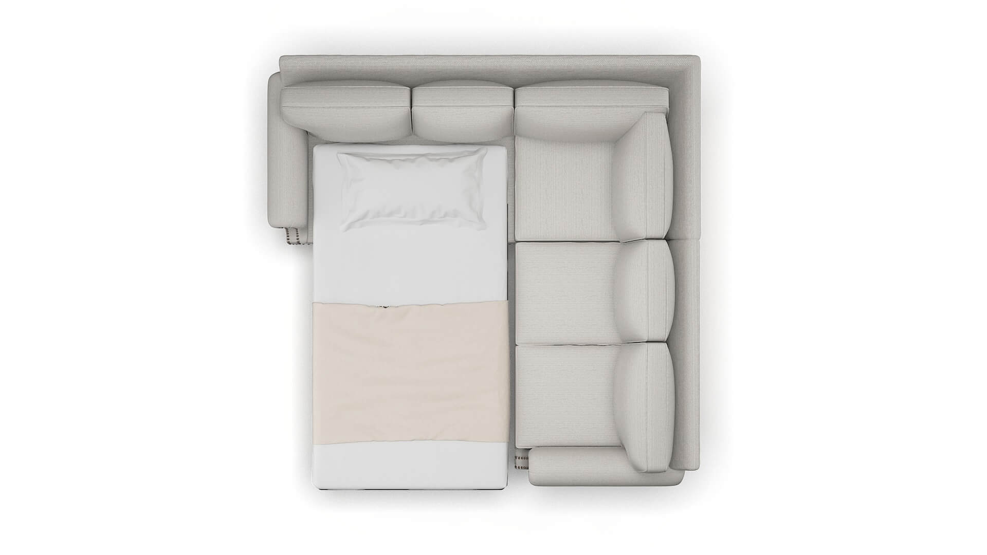 Rotterdam Naples Ash Sectional Sleeper Espresso legs 3