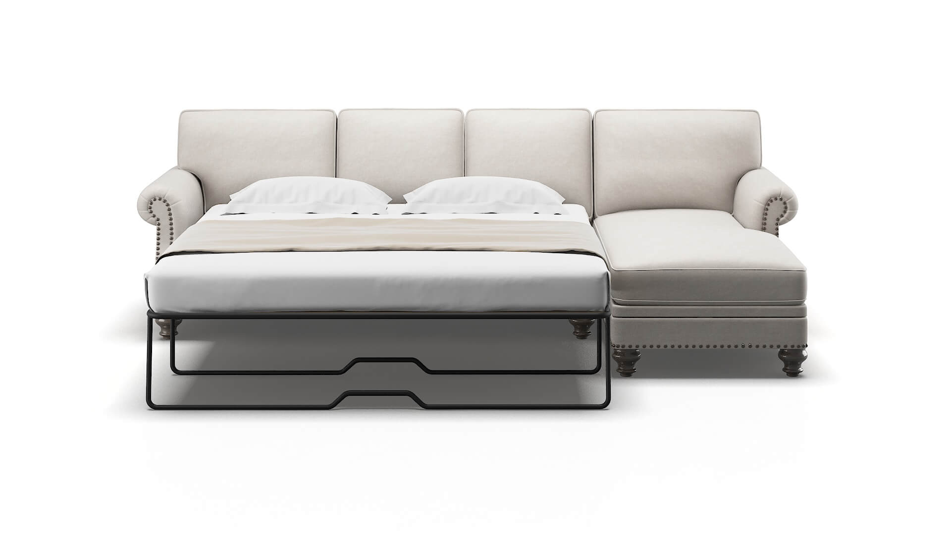 Rotterdam Noble Grey Panel Sleeper Espresso legs 1