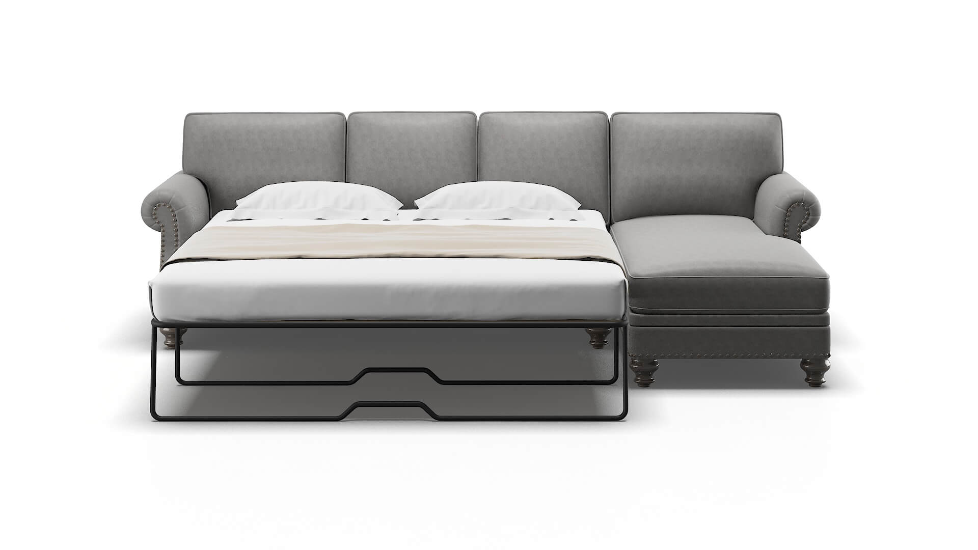 Rotterdam Noble Smoke Panel Sleeper Espresso legs 1