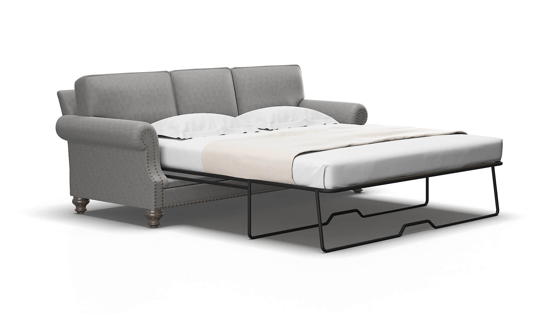 Rotterdam Noble Smoke Sofa Sleeper Espresso legs 2