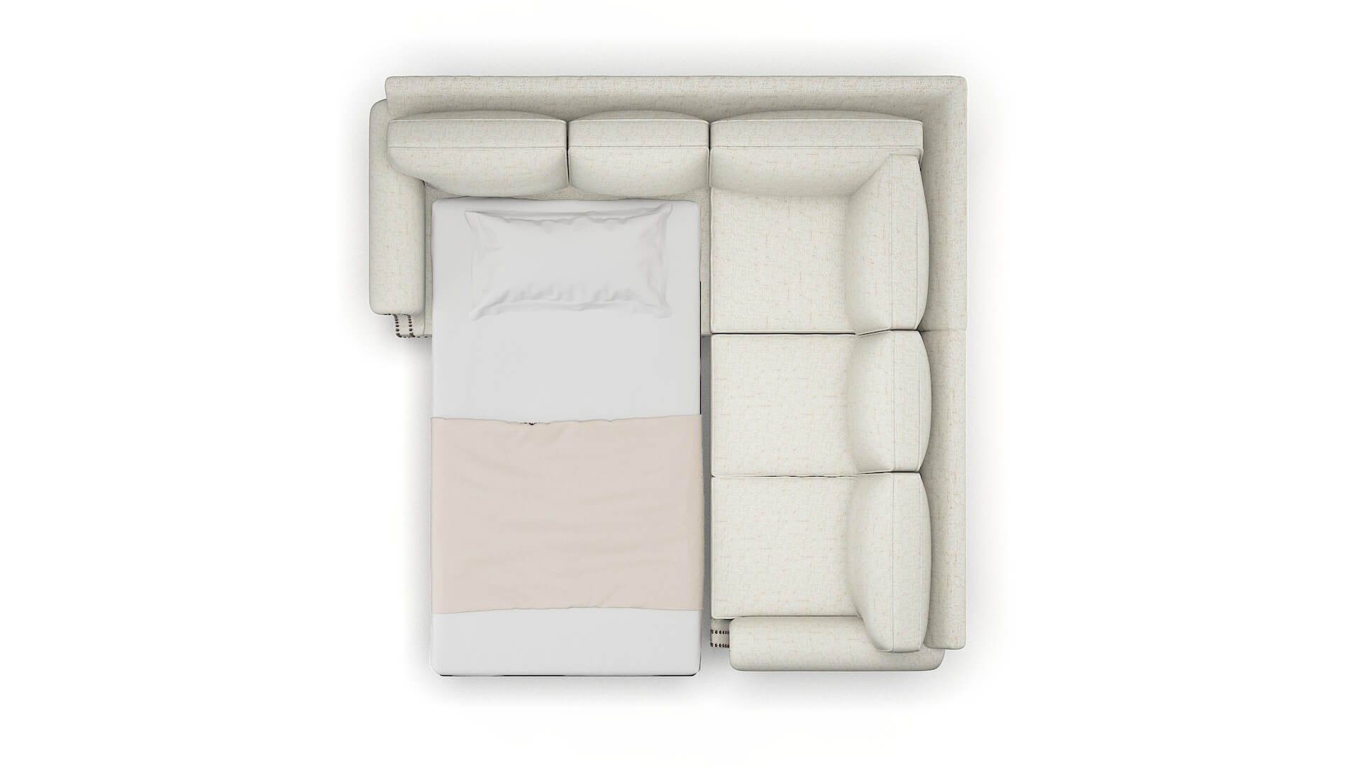 Rotterdam Oceanside Birch Sectional Sleeper Espresso legs 3