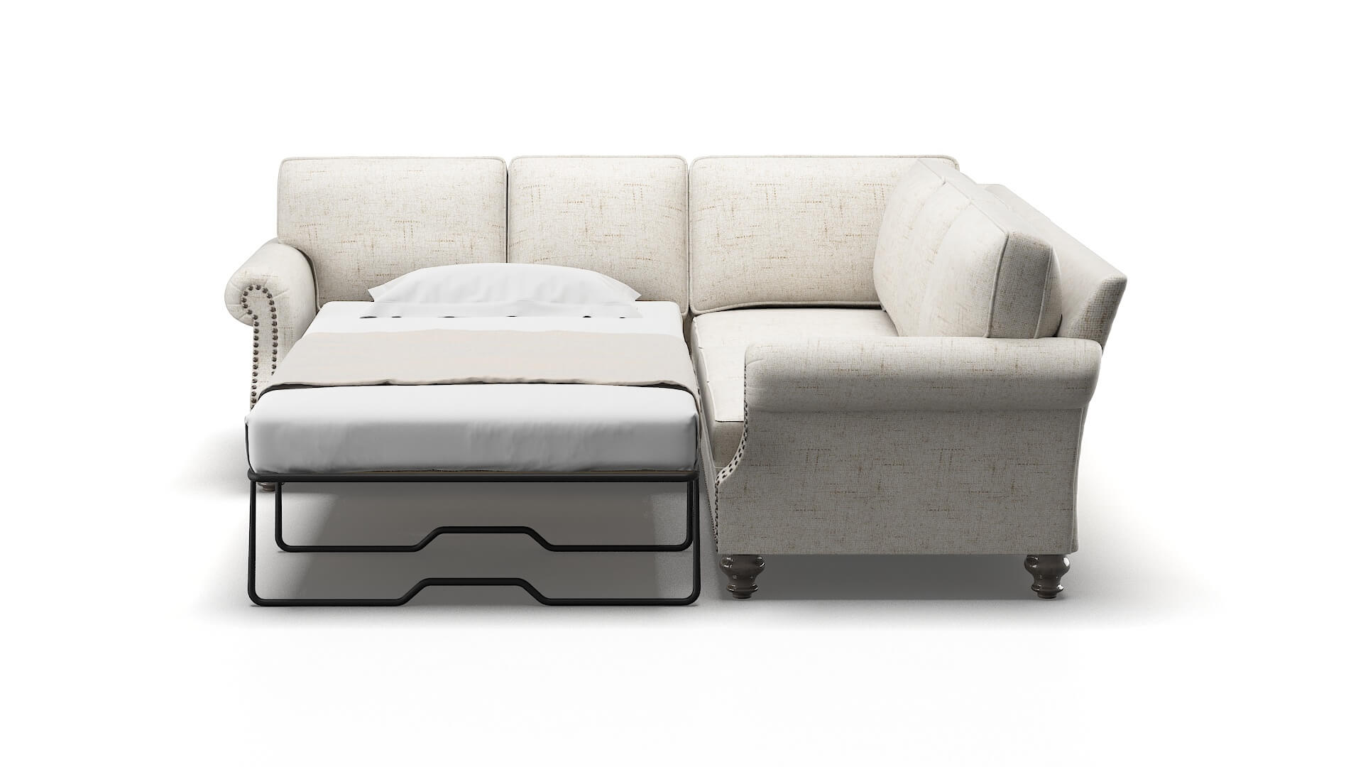 Rotterdam Oceanside Natural Sectional Sleeper Espresso legs 1