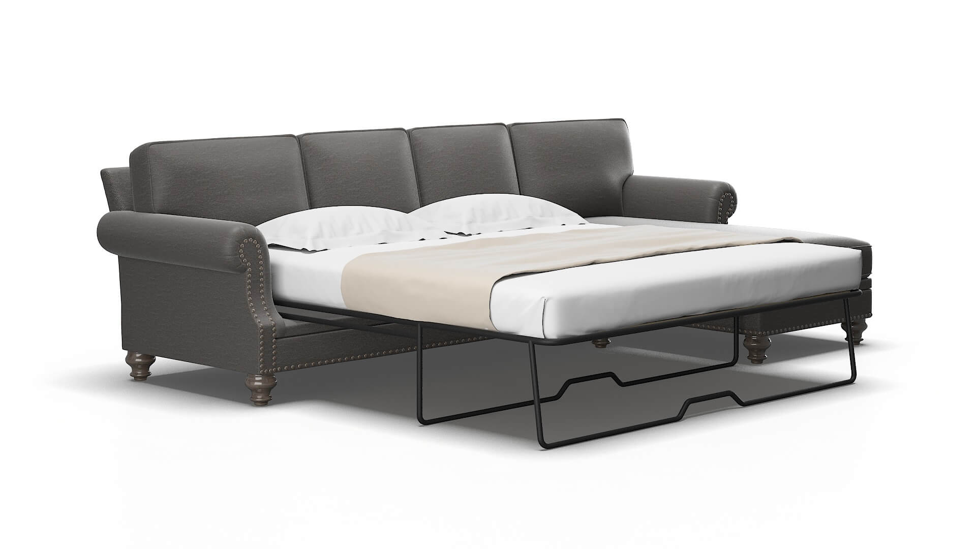Rotterdam Oscar Grey Panel Sleeper Espresso legs 2