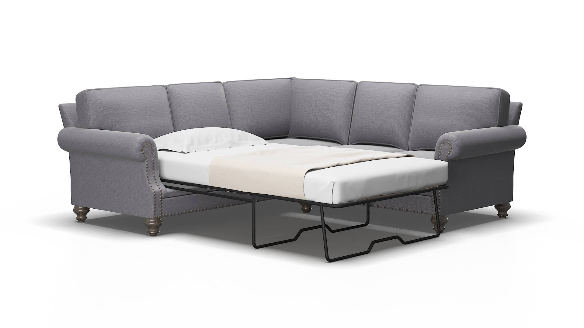 Rotterdam Parker ash Sectional sleeper Espresso Legs  2