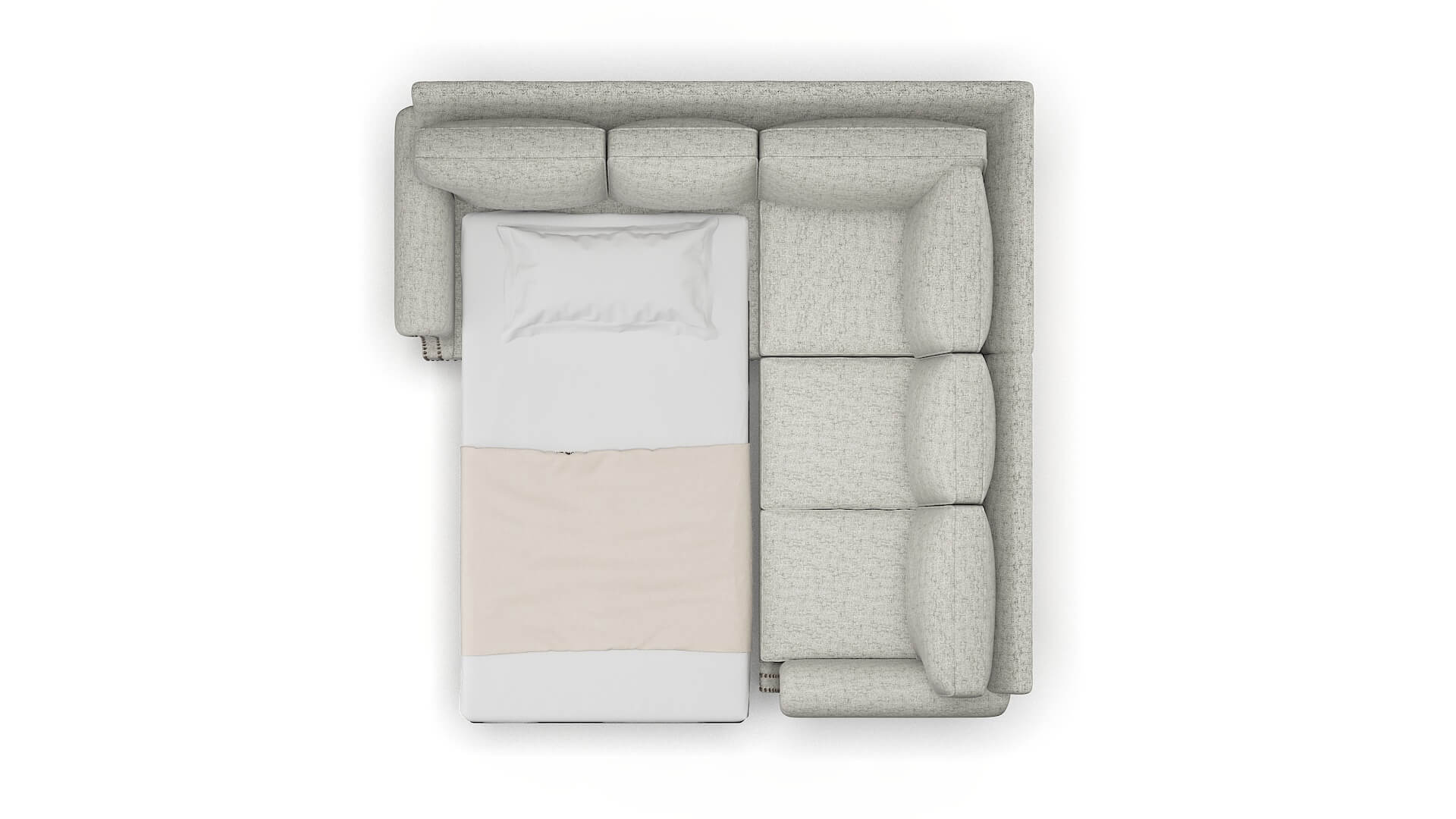 Rotterdam Prime Gravel Sectional Sleeper Espresso legs 3