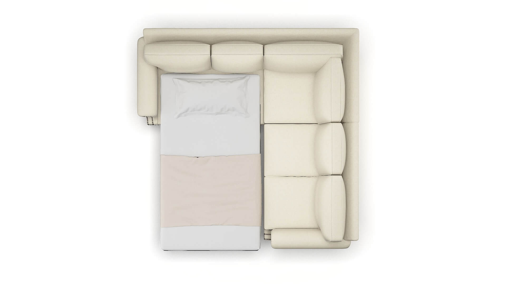 Rotterdam Redondo Oyster Sectional Sleeper Espresso legs 3