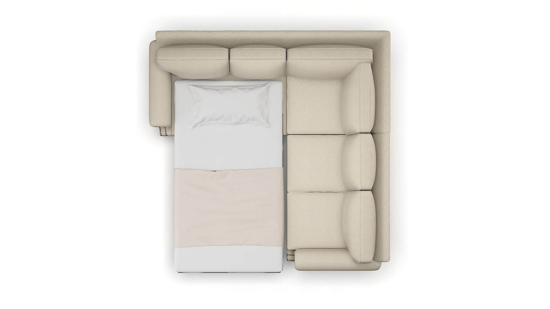 Rotterdam Rocket Dove Sectional Sleeper Espresso legs 3