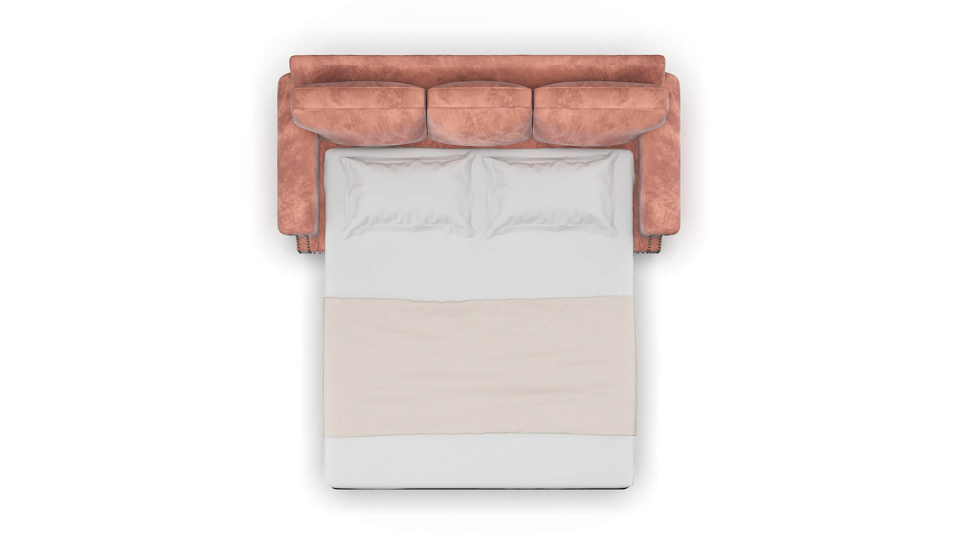 Rotterdam Royale Blush Sofa Sleeper Espresso legs 3