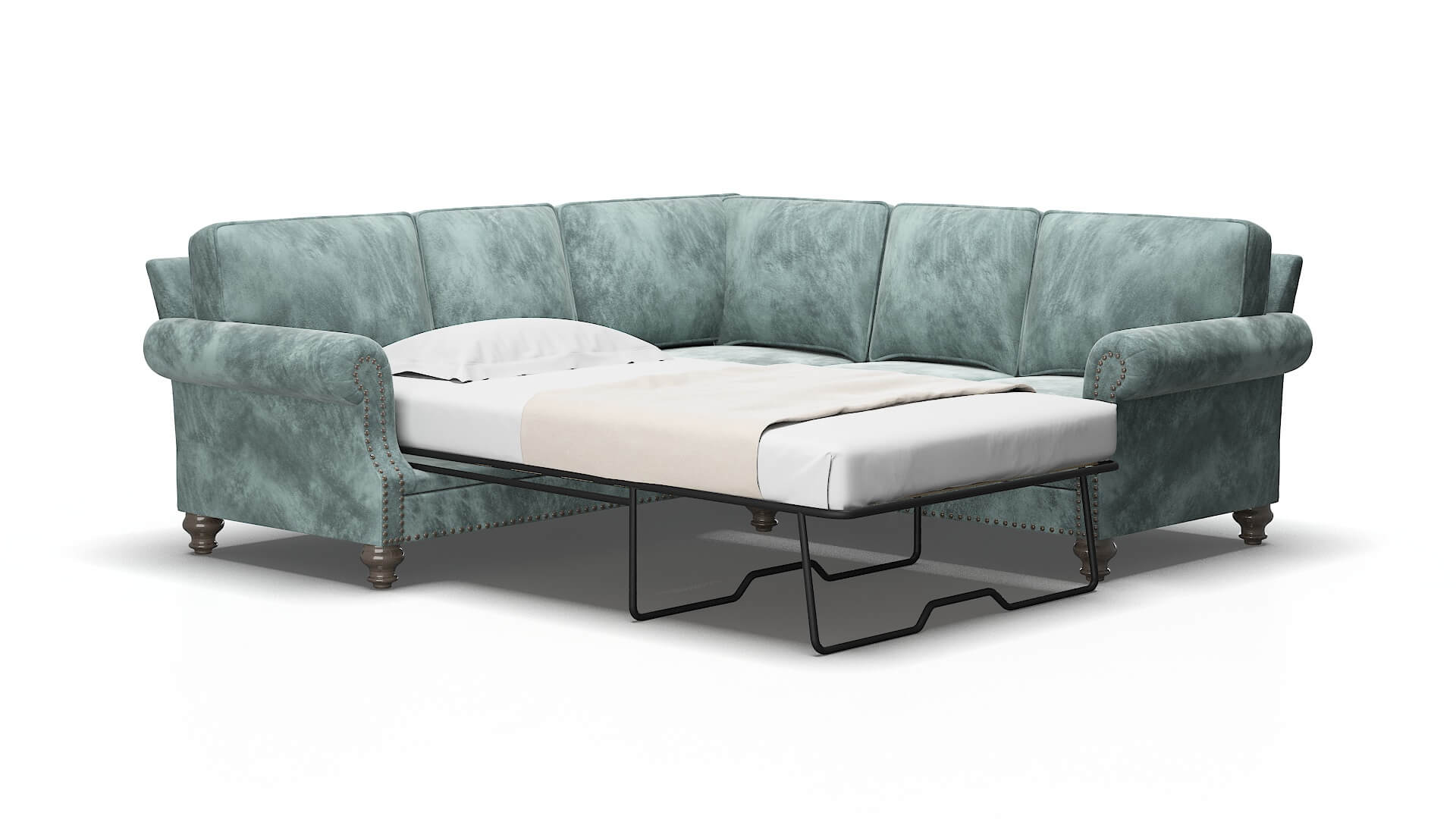 Rotterdam Royale Cloud Sectional Sleeper Espresso legs 2