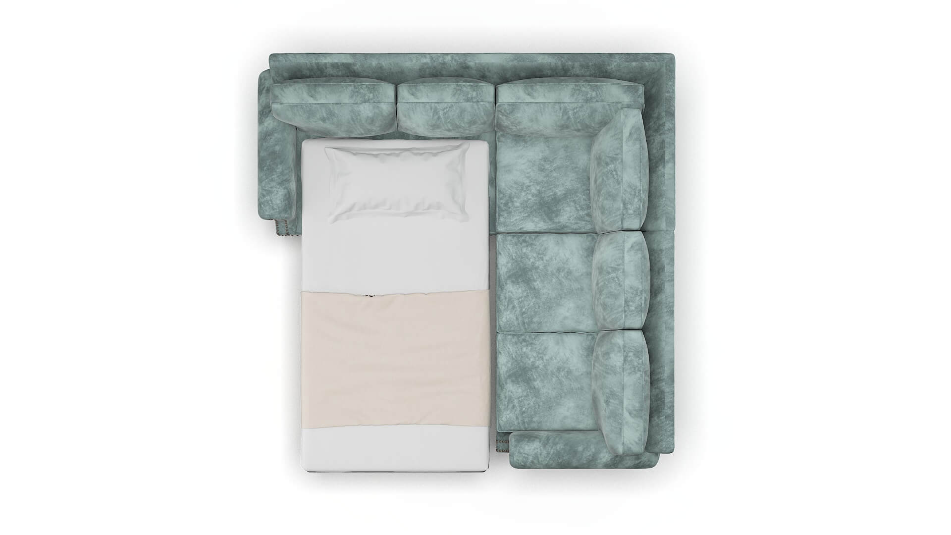 Rotterdam Royale Cloud Sectional Sleeper Espresso legs 3