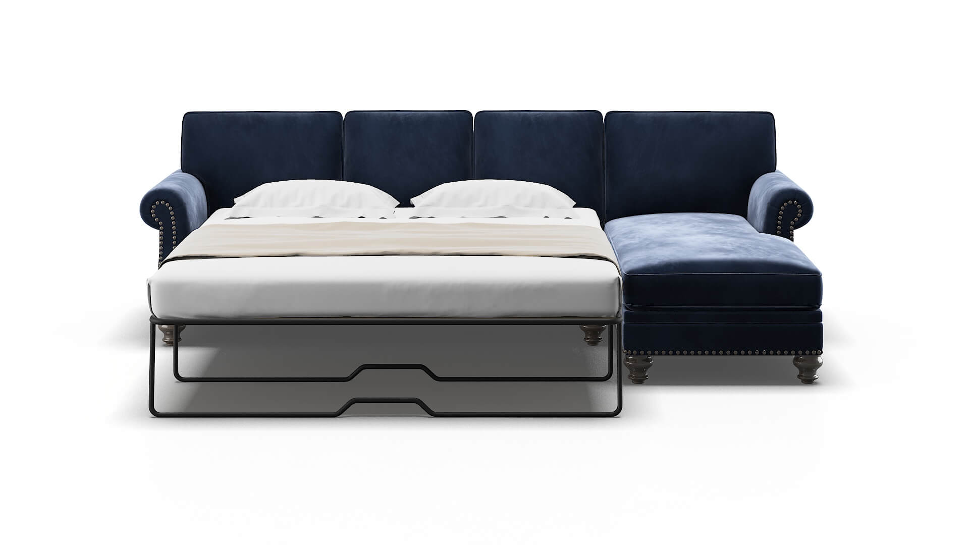Rotterdam Royale Cobalt Panel Sleeper Espresso legs 1