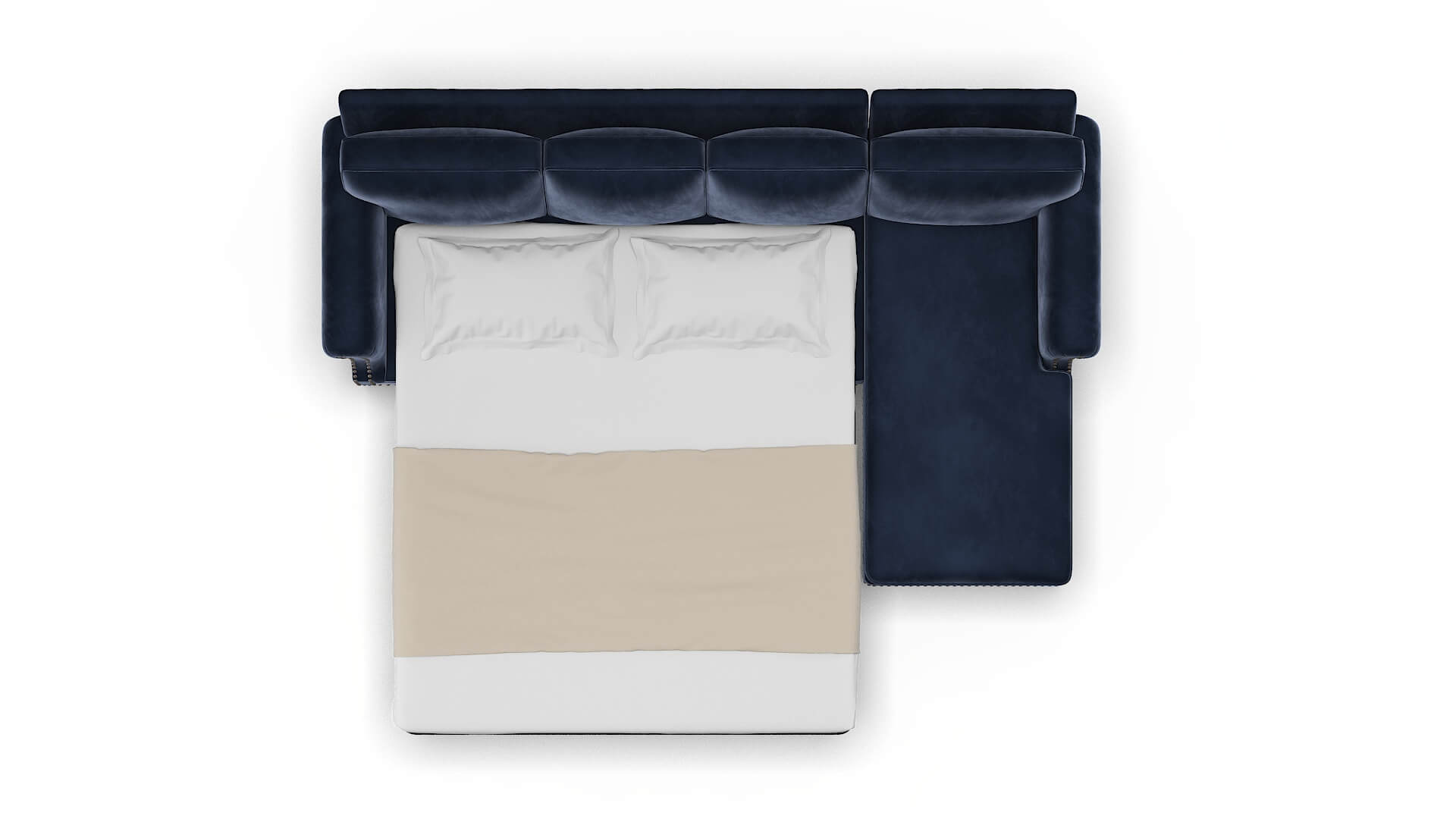 Rotterdam Royale Cobalt Panel Sleeper Espresso legs 3