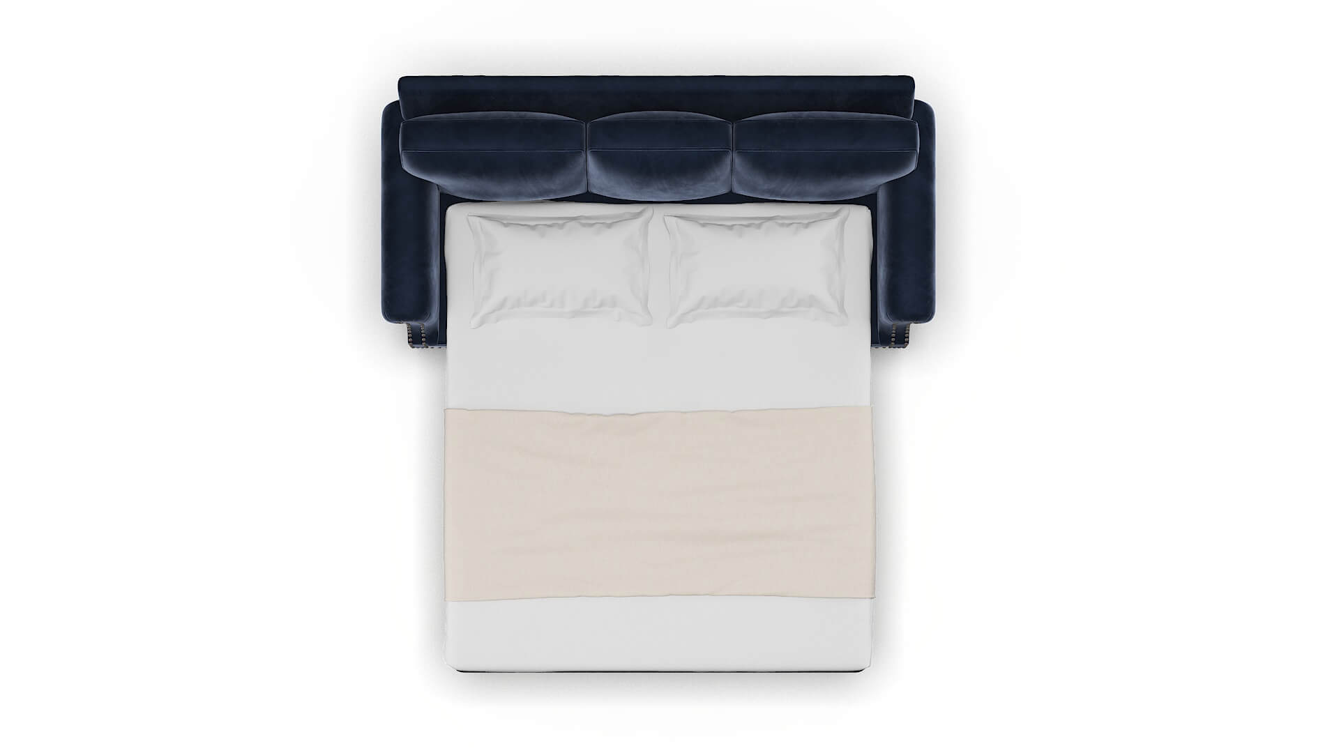 Rotterdam Royale Cobalt Sofa Sleeper Espresso legs 3