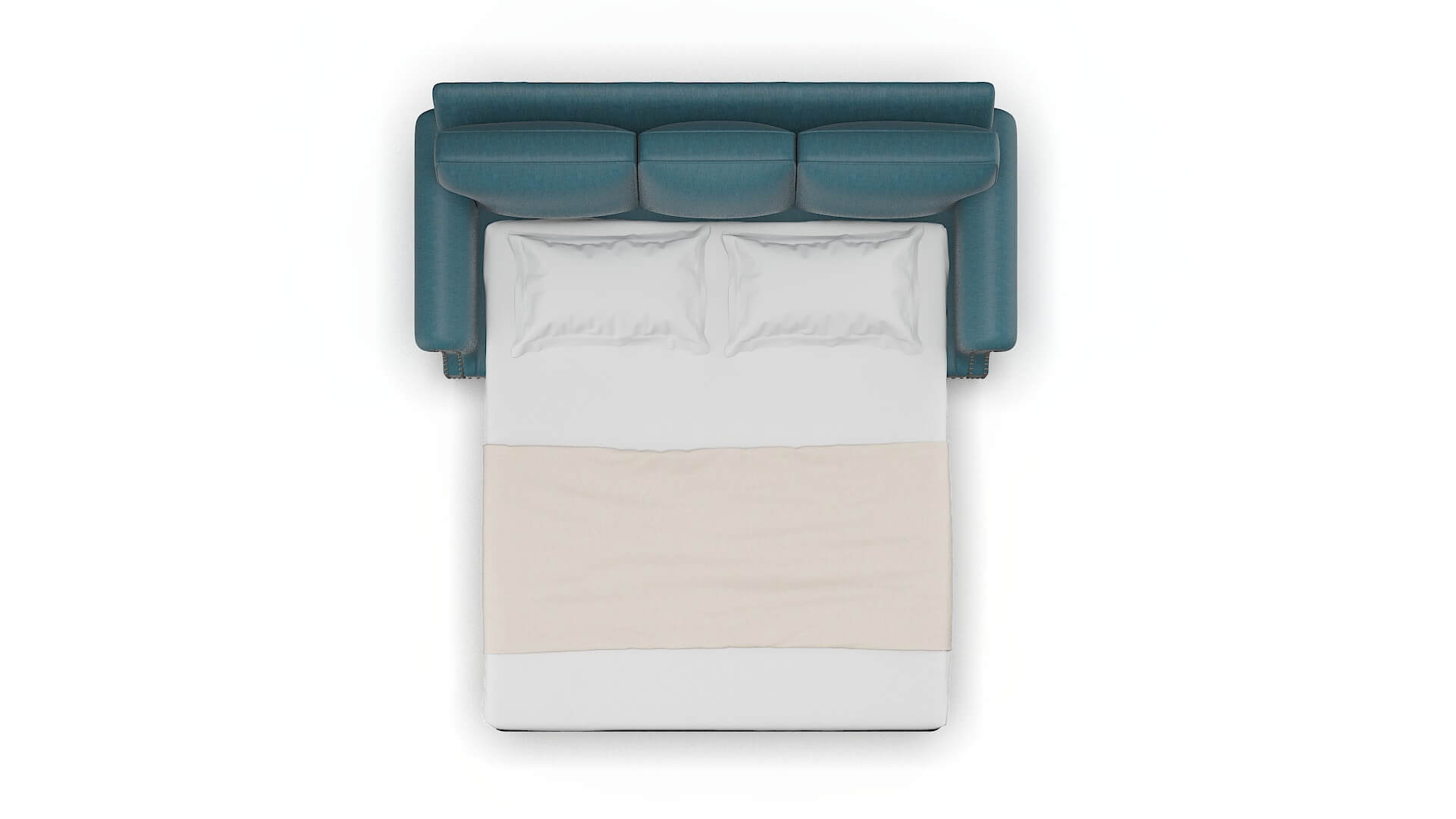 Rotterdam Royale Electric_blue Sofa Sleeper Espresso legs 3