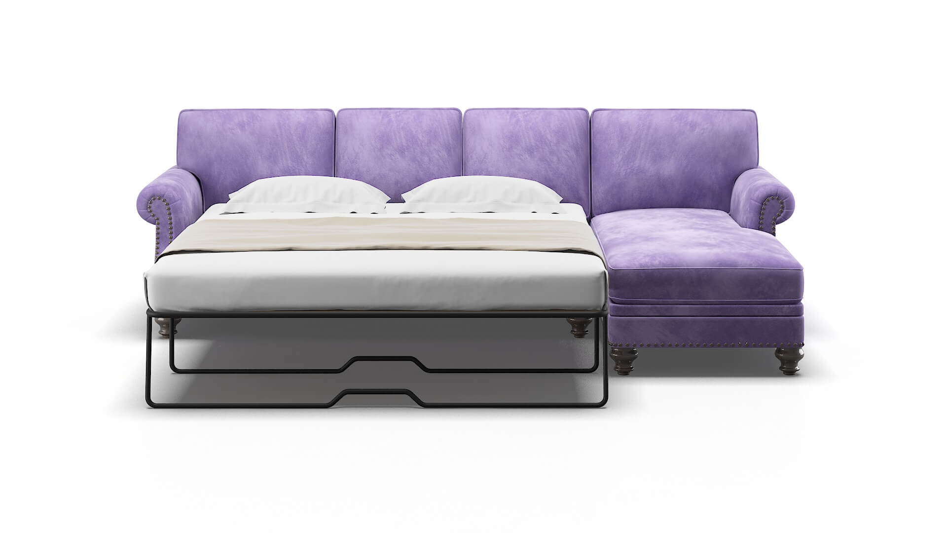Rotterdam Royale Lavender Panel Sleeper Espresso legs 1