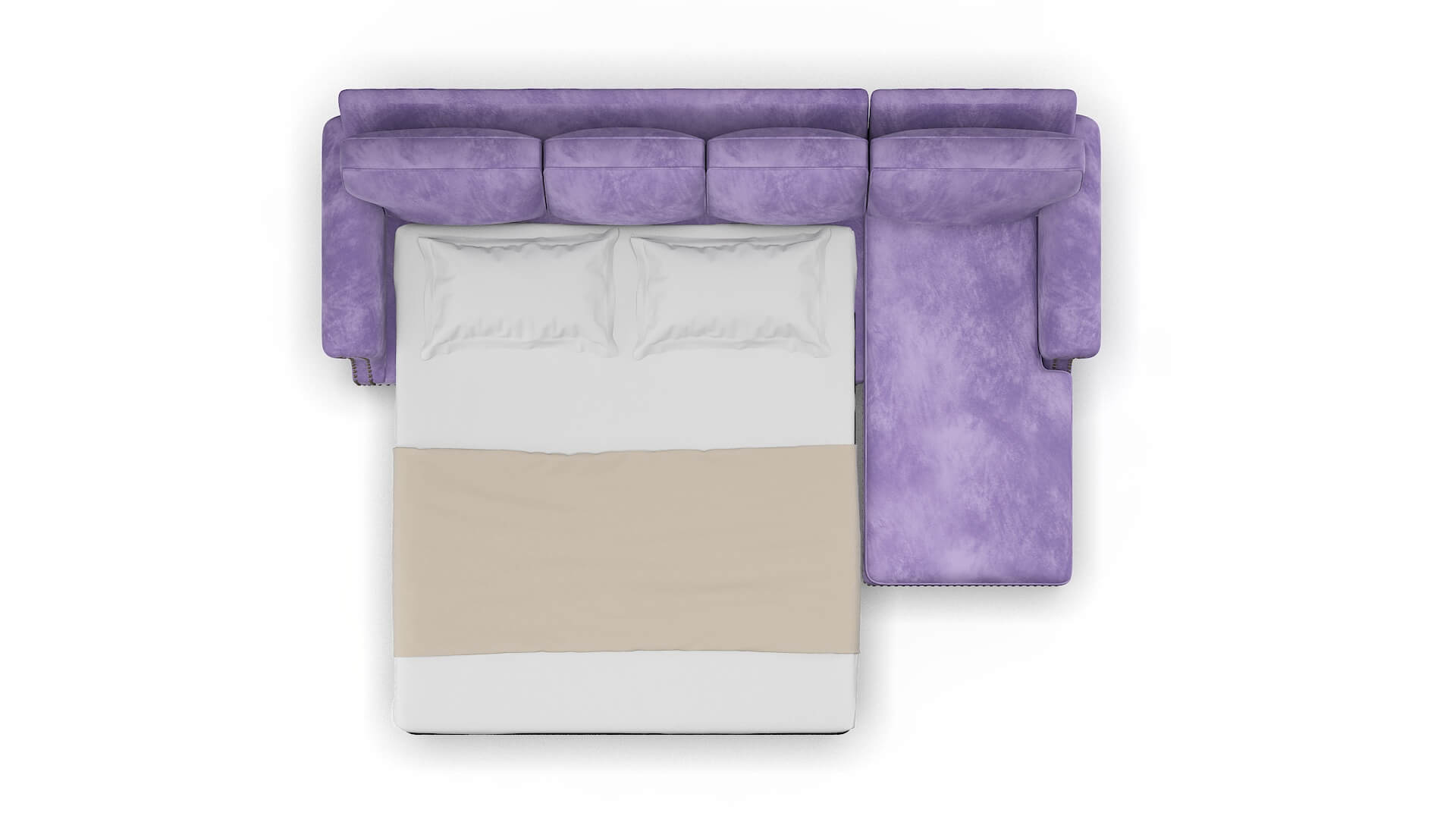 Rotterdam Royale Lavender Panel Sleeper Espresso legs 3