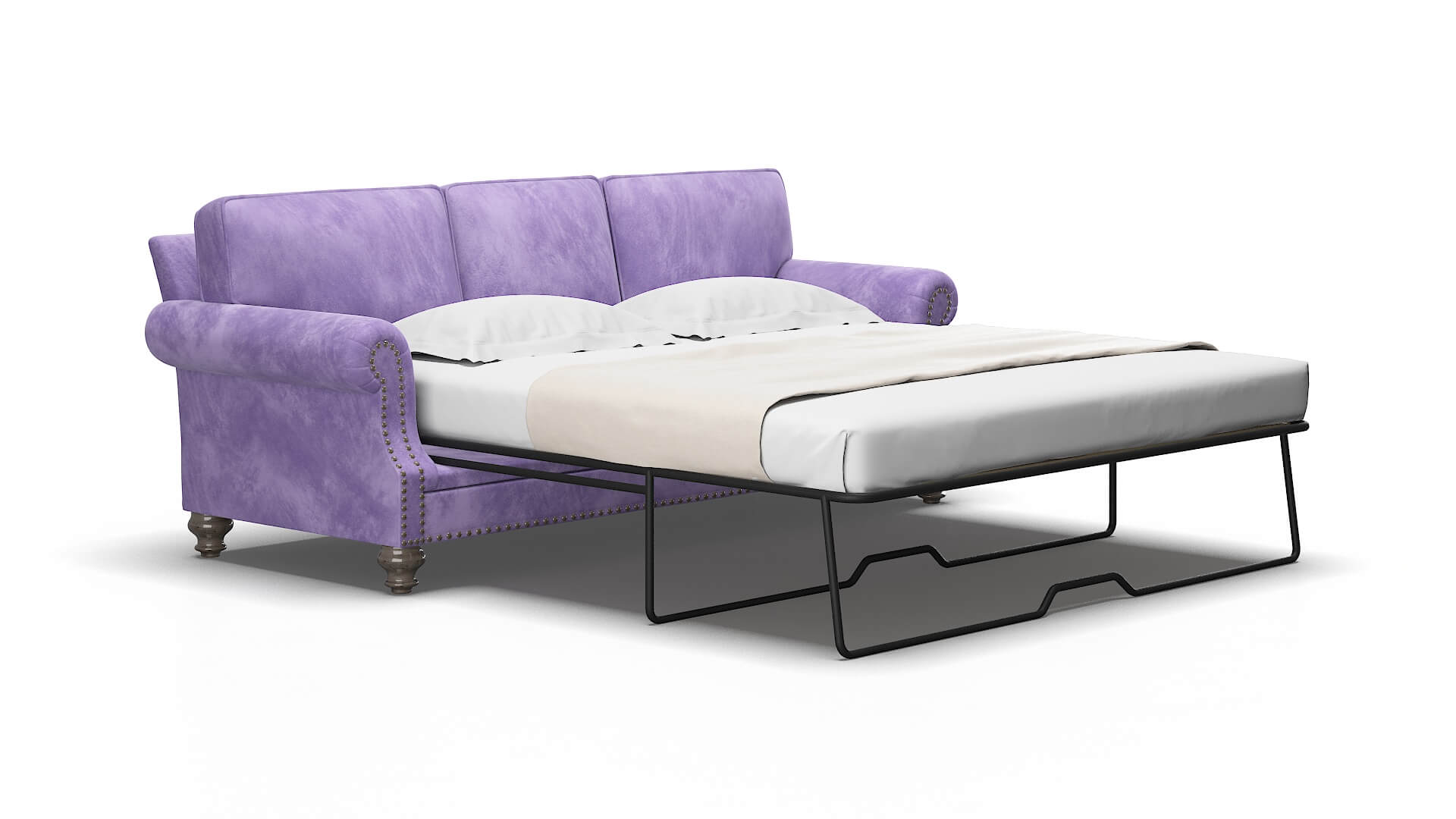 Rotterdam Royale Lavender Sofa Sleeper Espresso legs 2