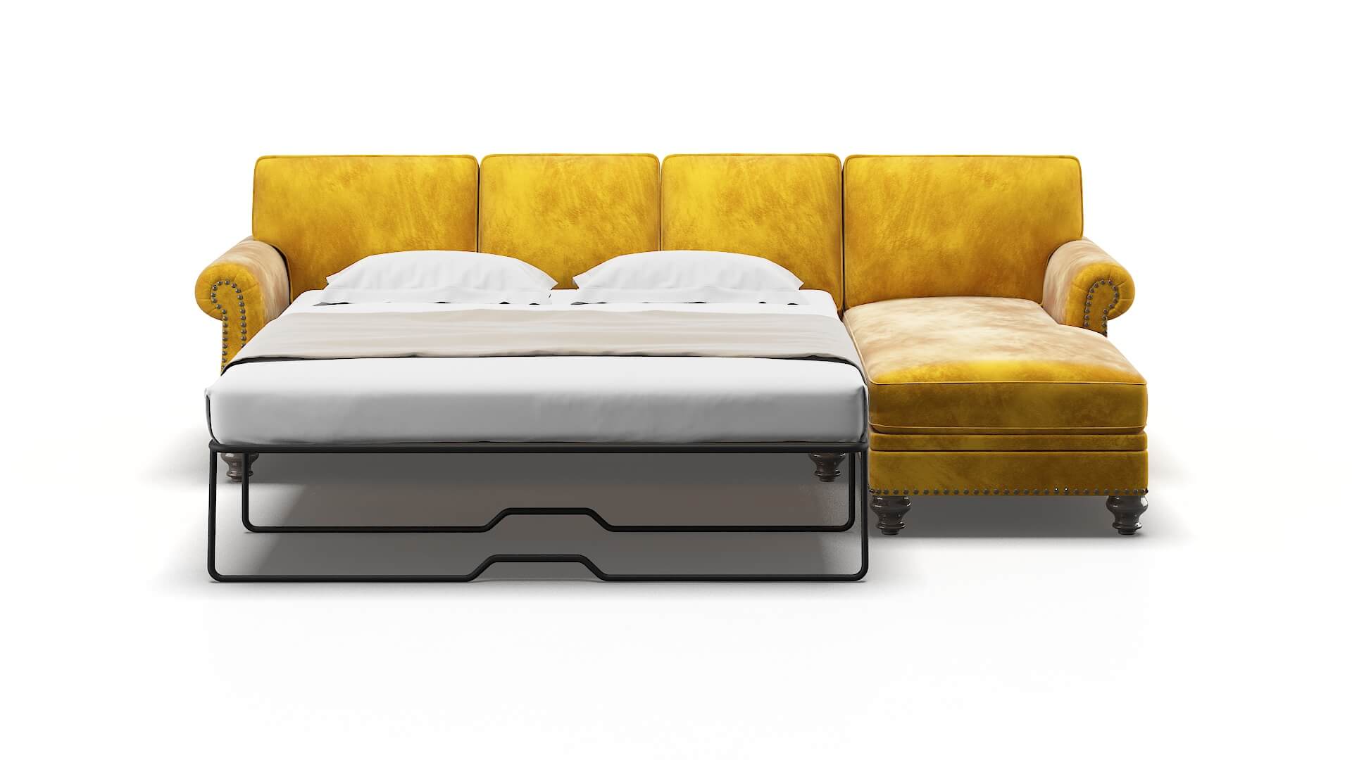 Rotterdam Royale Marigold Panel Sleeper Espresso legs 1