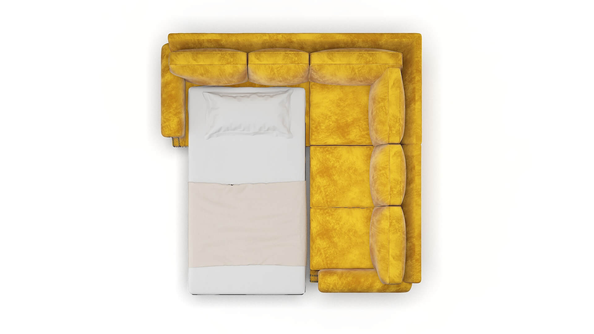 Rotterdam Royale Marigold Sectional Sleeper Espresso legs 3