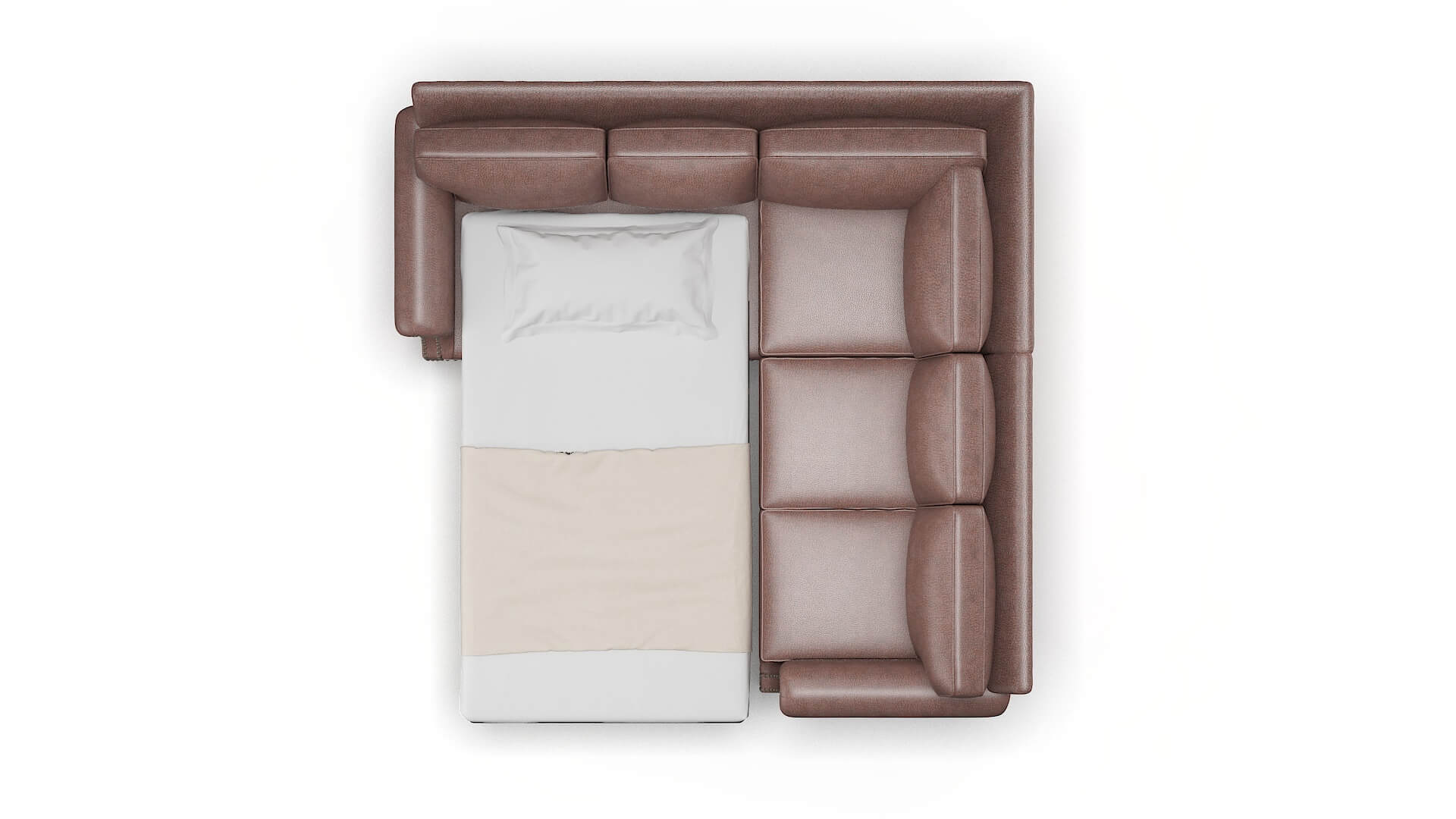 Rotterdam Royale Mocha Sectional Sleeper Espresso legs 3