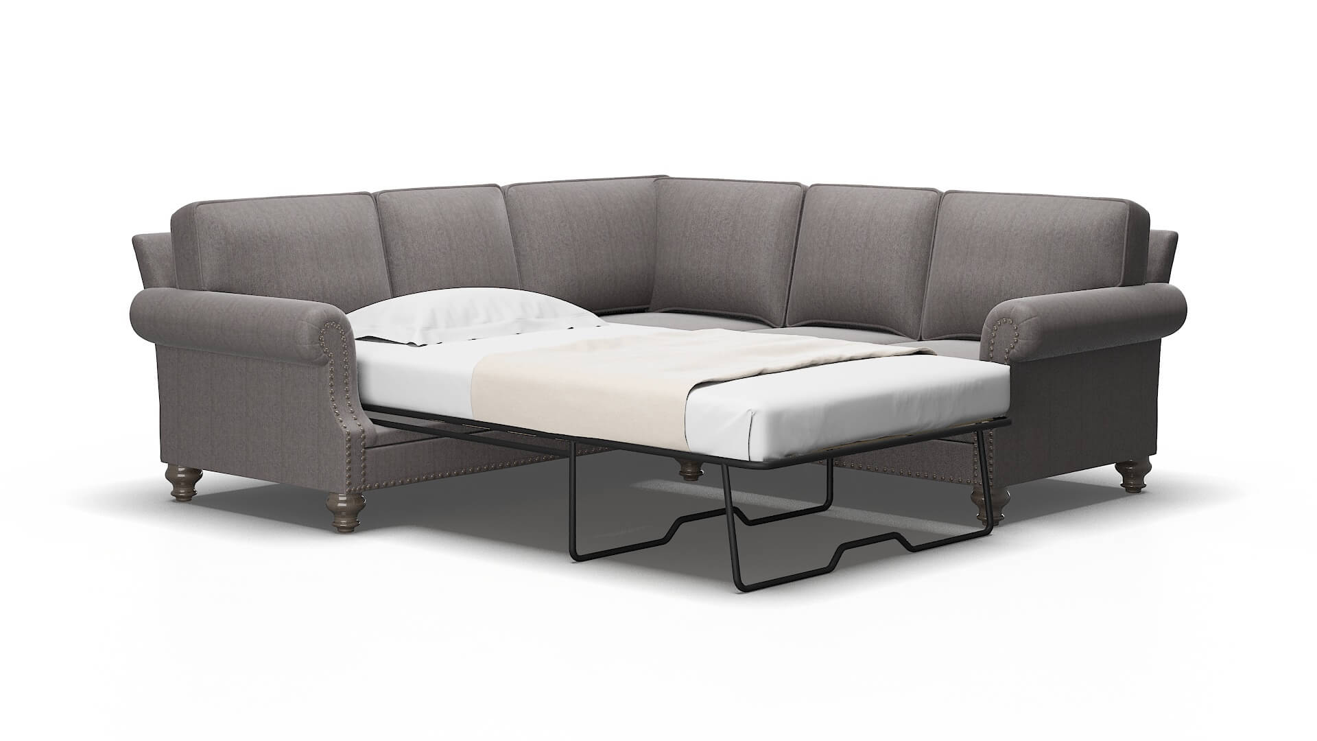 Rotterdam Sasha Granite Sectional Sleeper Espresso legs 2