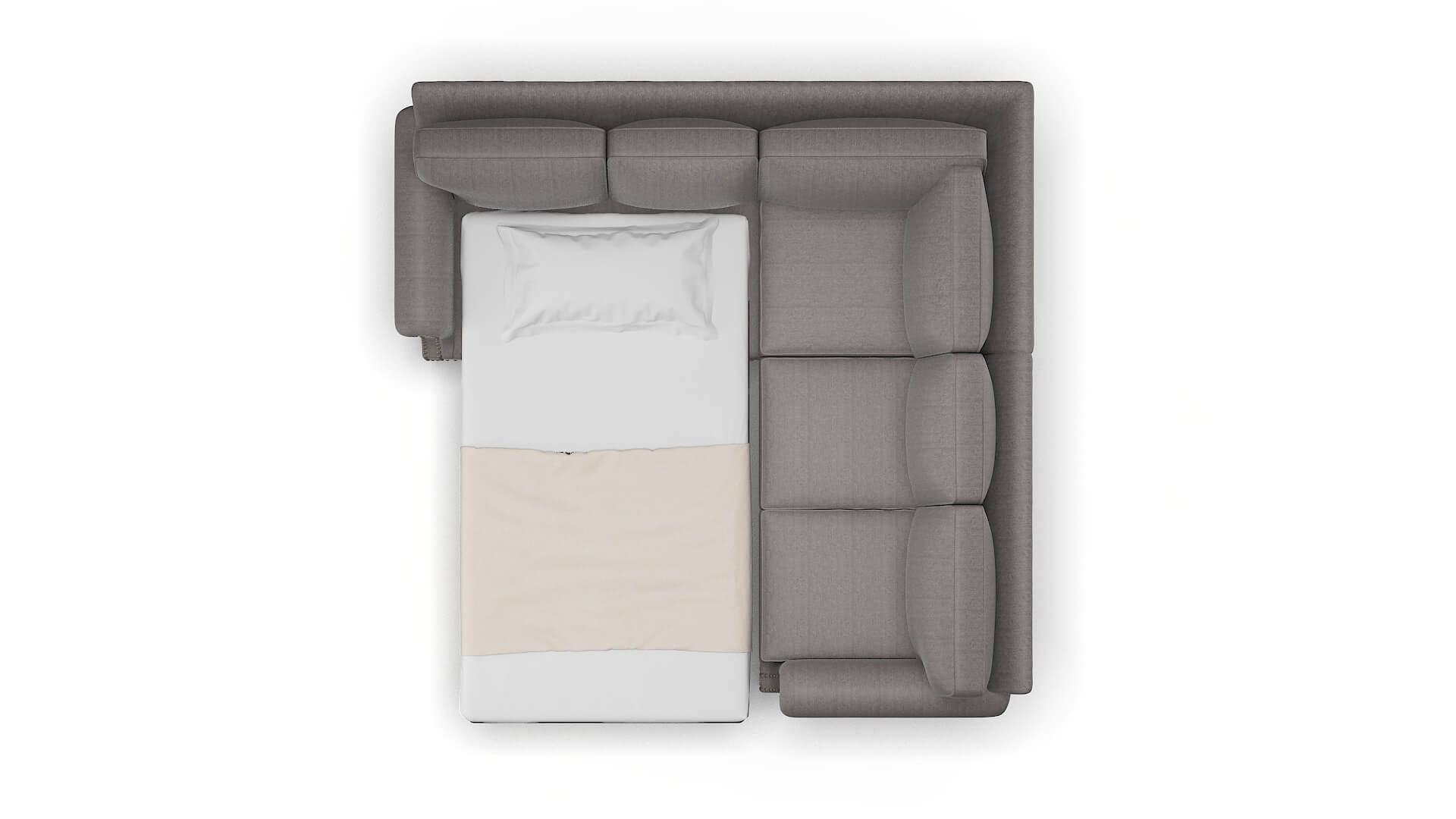 Rotterdam Sasha Granite Sectional Sleeper Espresso legs 3