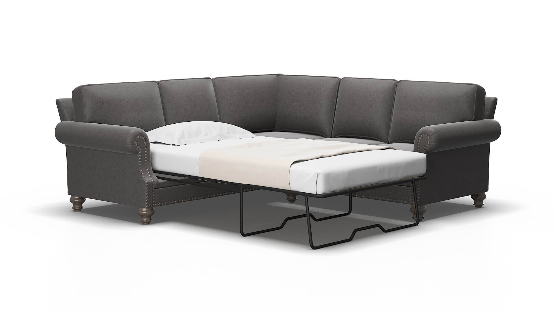 Rotterdam Sasha grey Sectional sleeper Espresso Legs  2