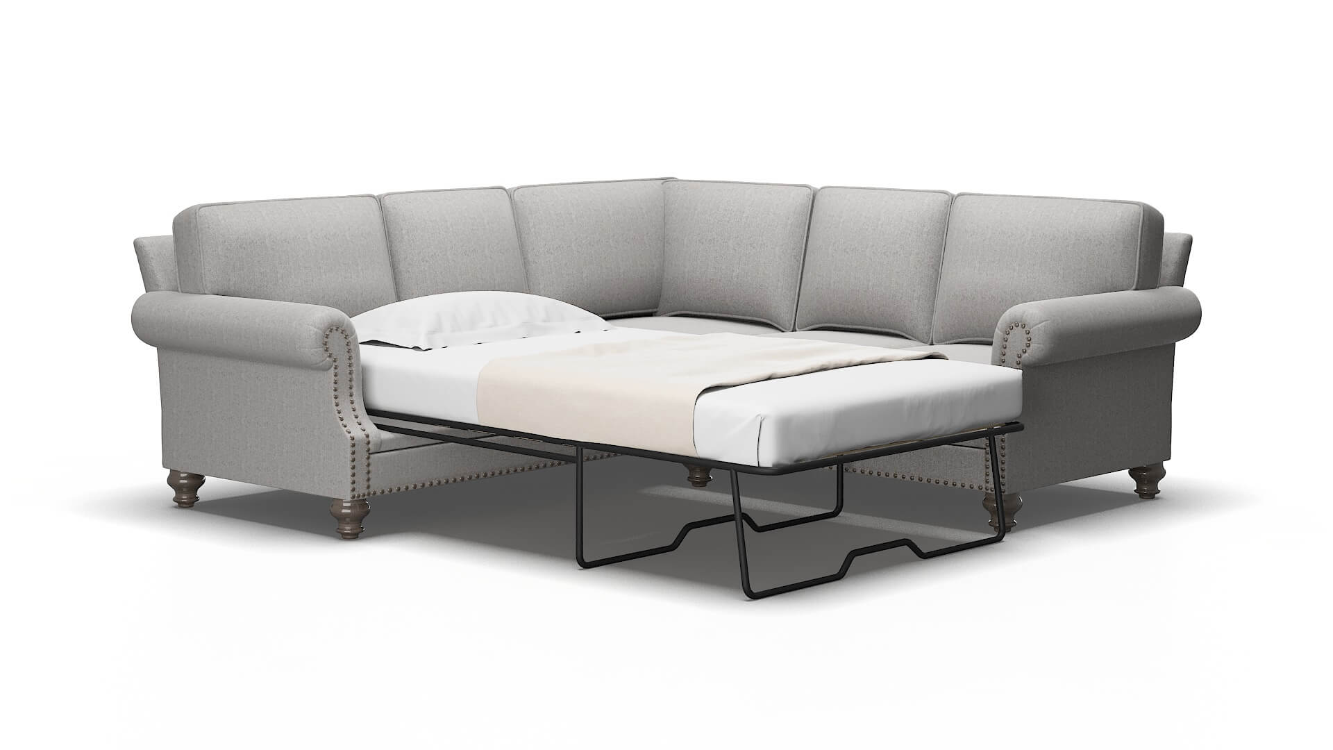 Rotterdam Sasha silver Sectional sleeper Espresso Legs  2