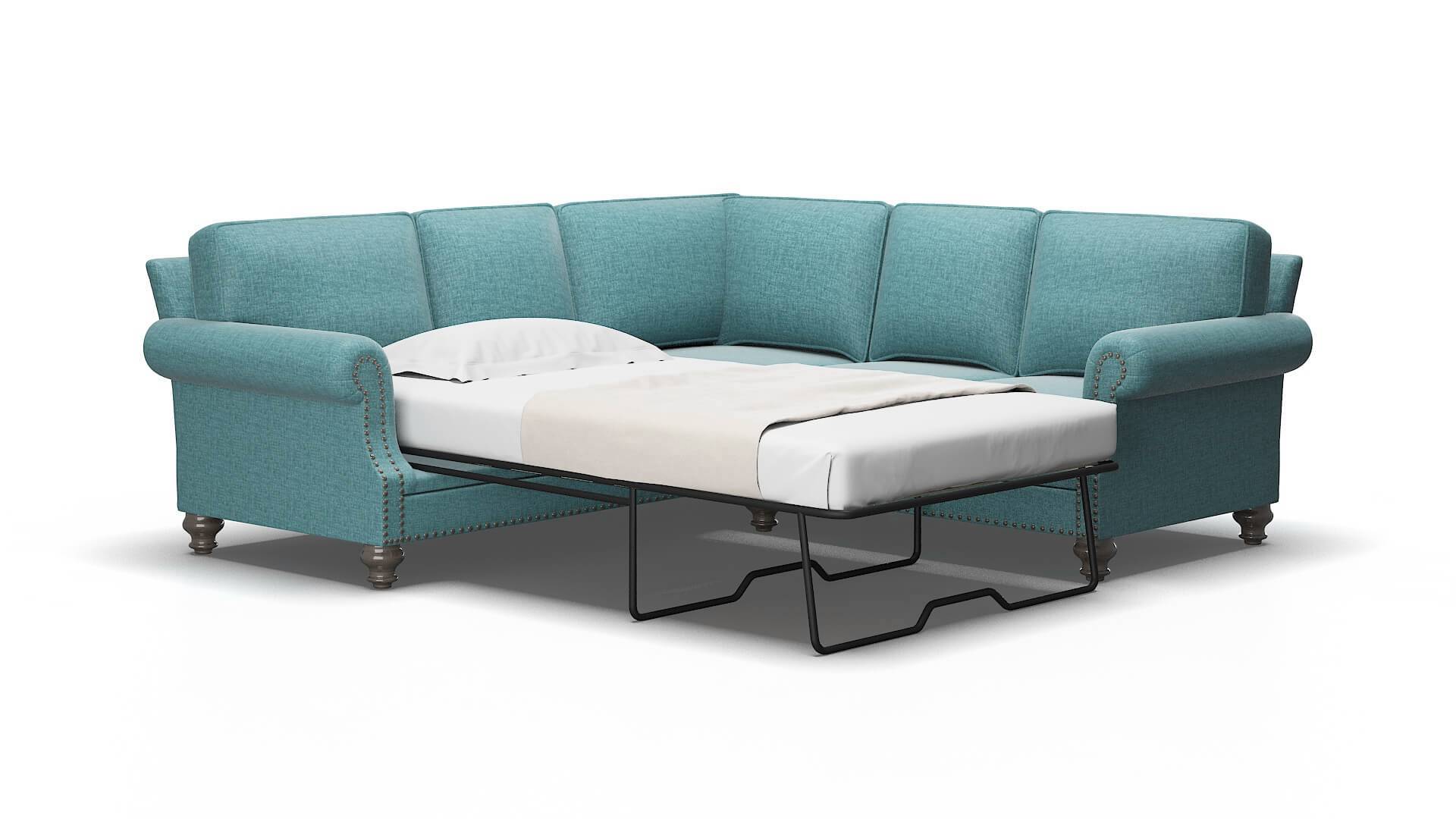 Rotterdam Simplex Blue_moon Sectional Sleeper Espresso legs 2