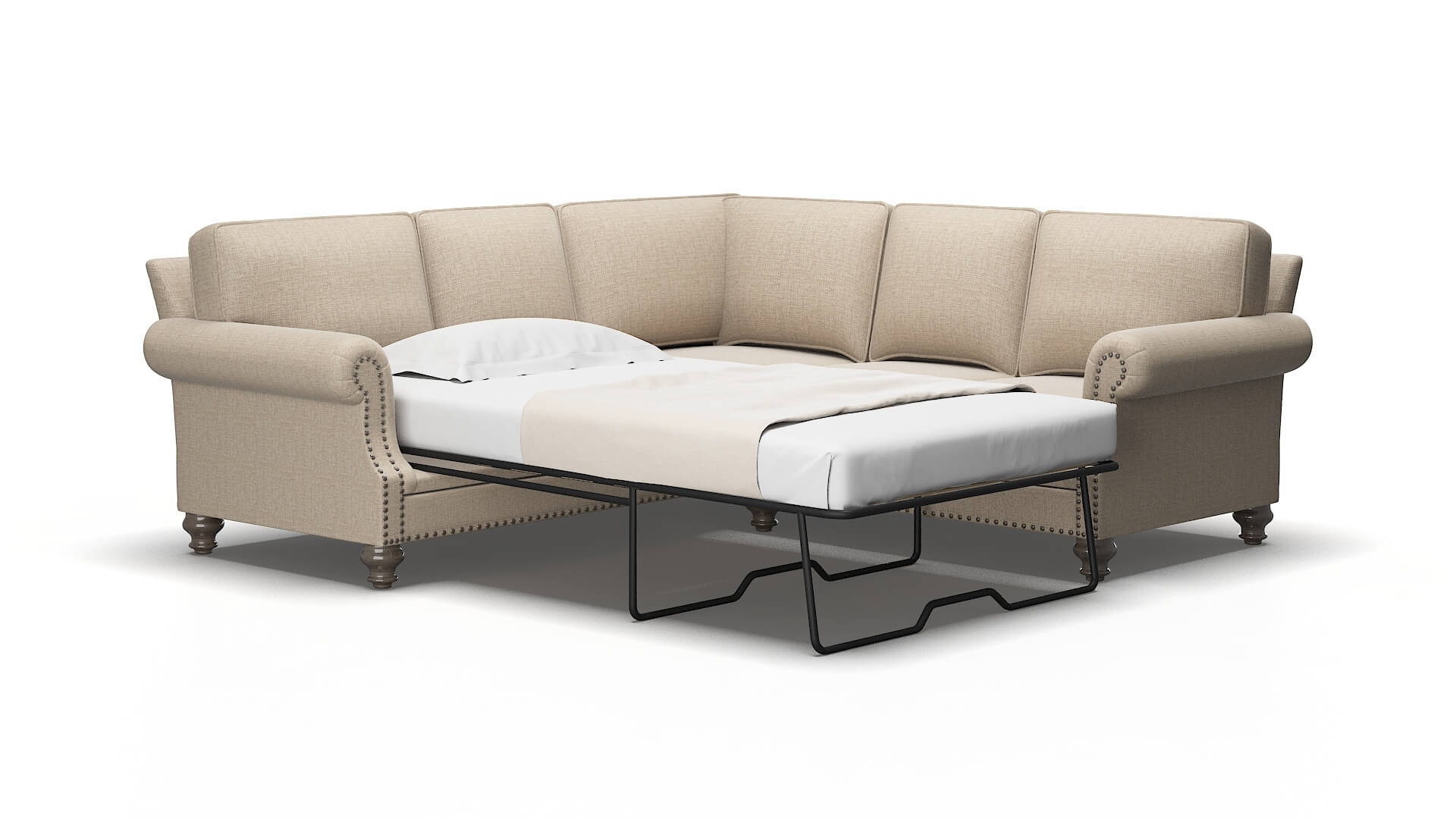 Rotterdam Sosoftness 74 Sectional Sleeper Espresso legs 2