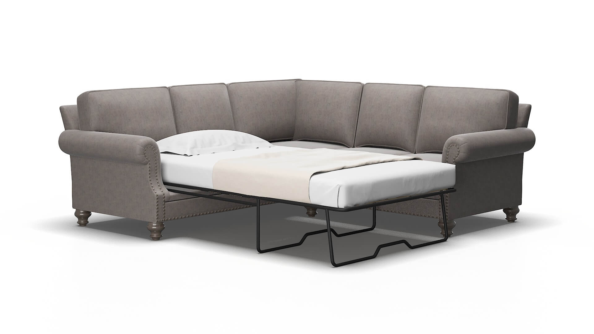 Rotterdam Suave slate Sectional sleeper Espresso Legs  2