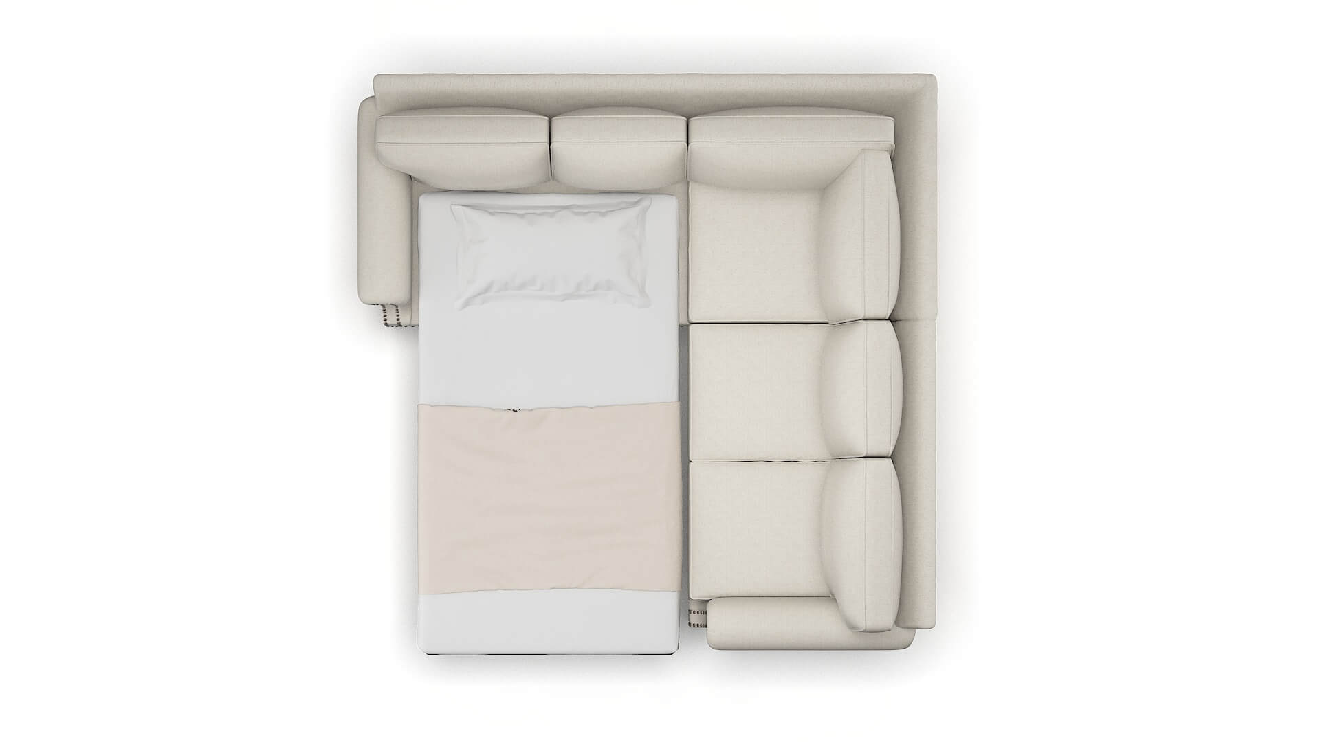 Rotterdam Terrain Natural Sectional Sleeper Espresso legs 3