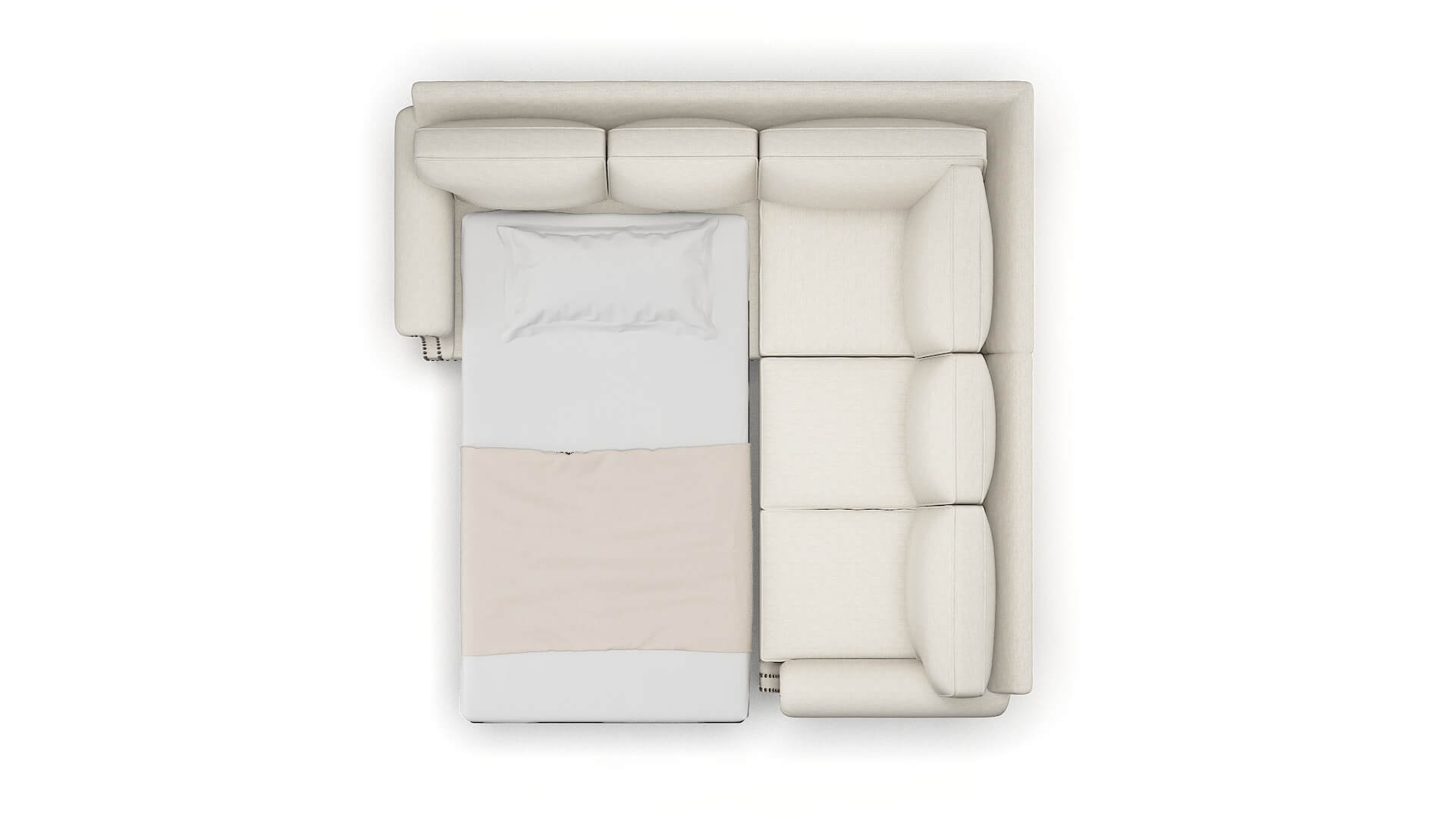 Rotterdam Venus Cream Sectional Sleeper Espresso legs 3